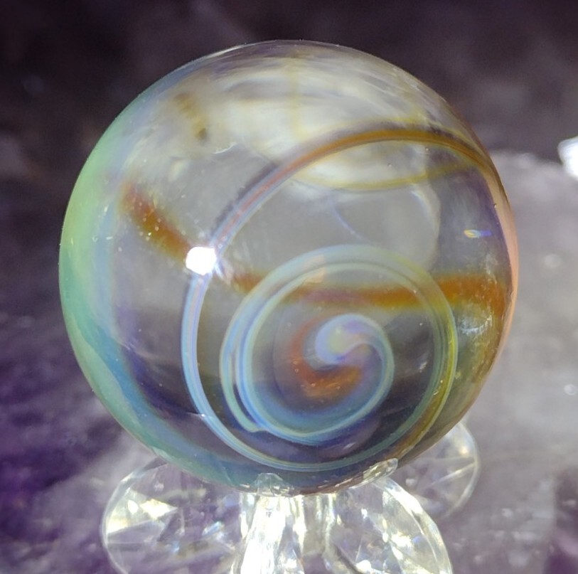 1.08″ CONTEMPORARY ART MARBLES -SPIRAL- NM LOOK