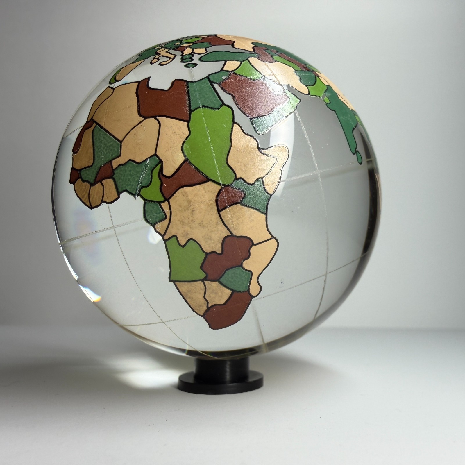 60mm Color Crystal World Map Earth Globe Marble + Stand 2.3″ Orb Sphere