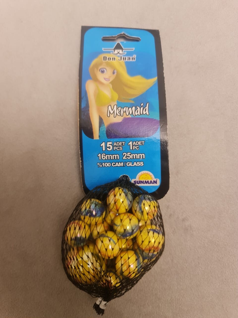 Don Juan MERMAID Sunman 16Pcs Glass Marbles (15+1) 16mm+25mm