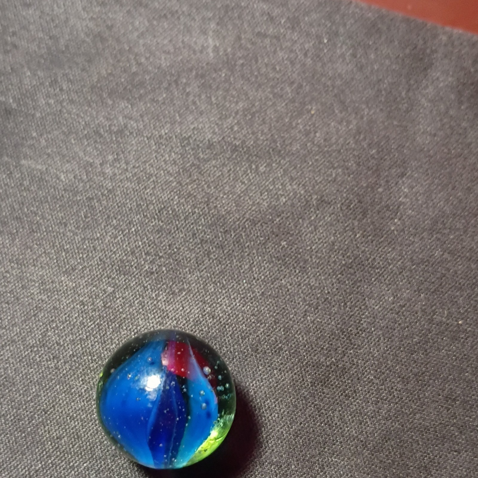 Single Machine Made Glass Toy Marble, Blue & Purple Corkscrew Swirl, Ages 4+