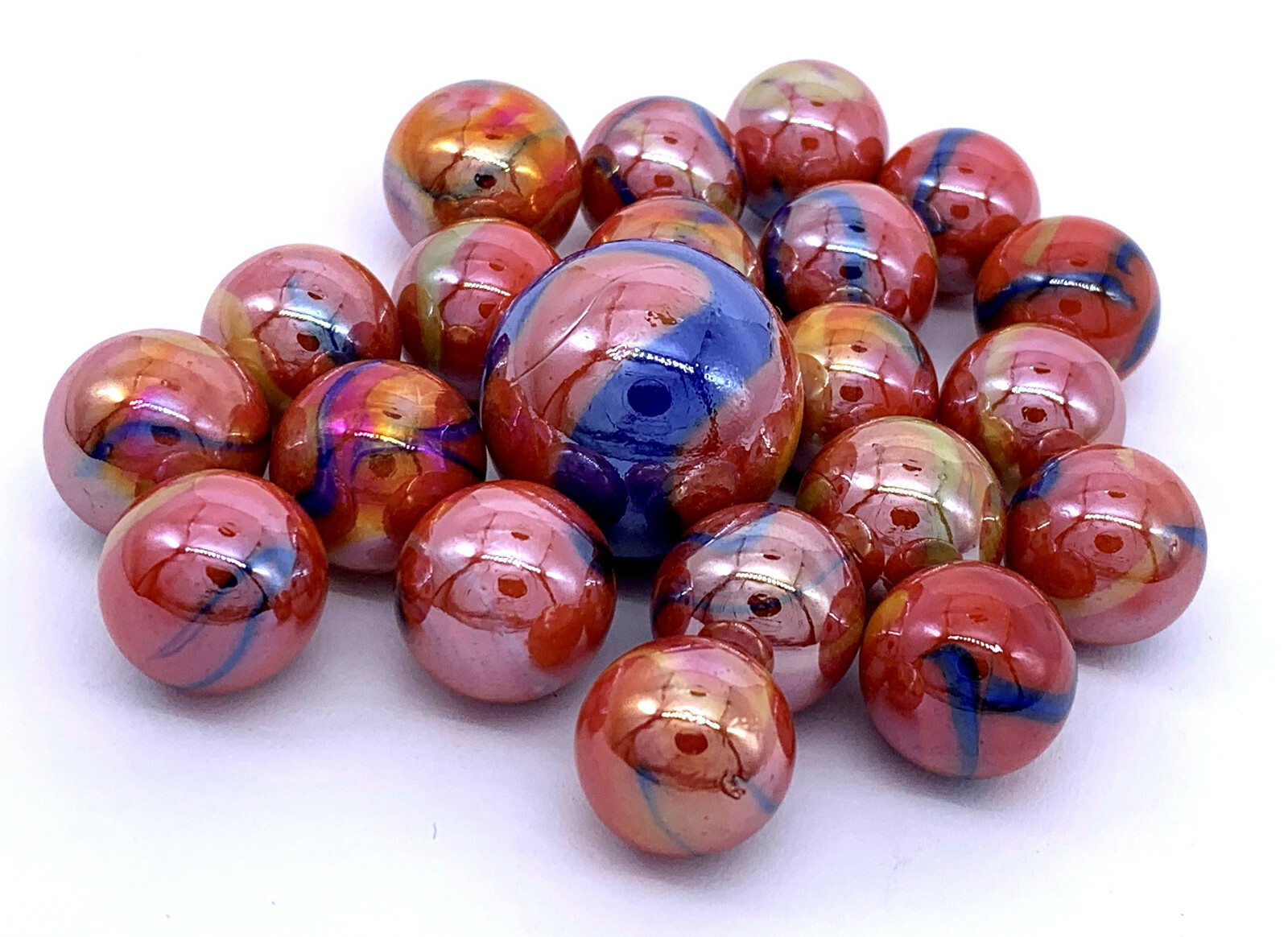 Net Bag 21 Charlie Glass Marbles from Netherlands Vacor Don Juan (Intrepid Girl)