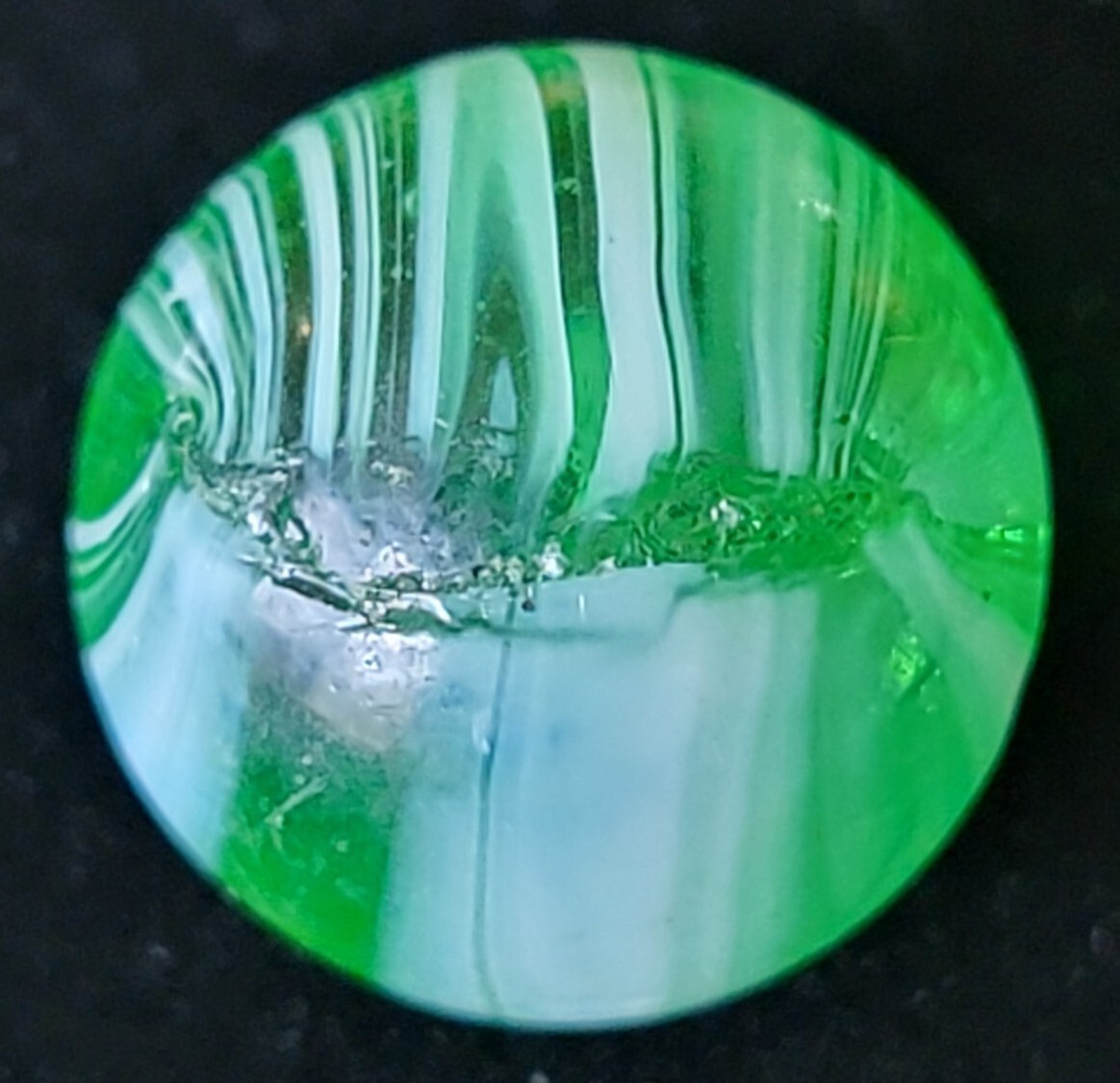 CAC Christensen Striped Transparent Vintage Marble Gumdrop Green Stunner! 9/16