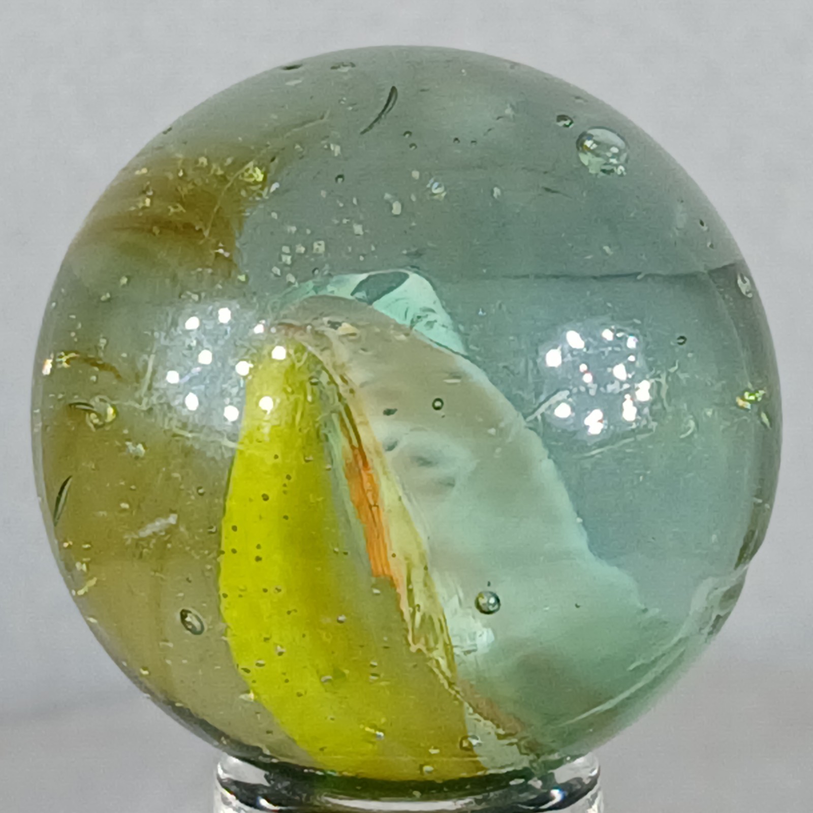 Large Vintage Tri-Color Hybrid Cat’s Eye Marble .94 Inches Near-Mint Condition