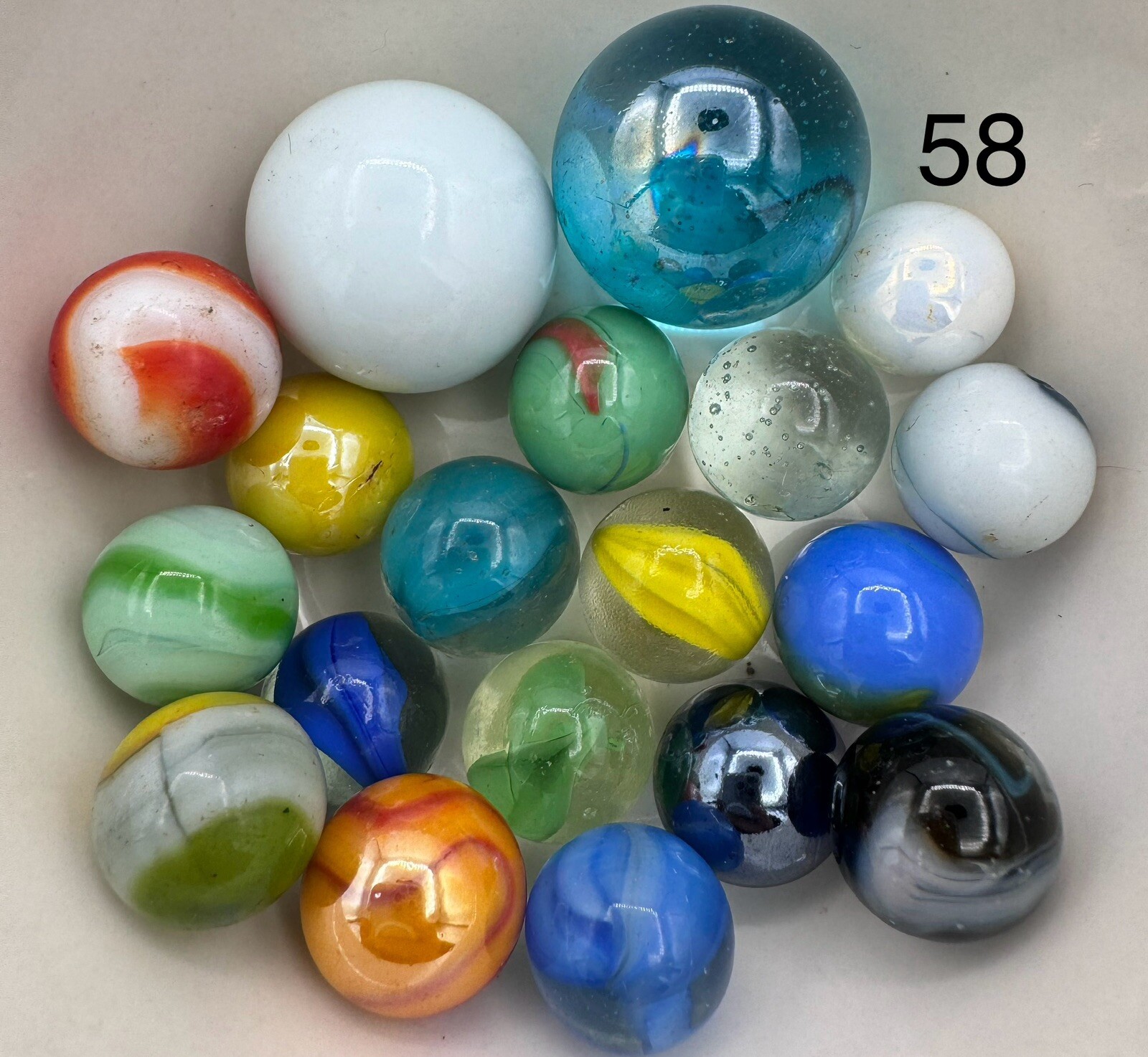 Vintage Marble Lot Of MARBLES UV Reactive Cadmium Uranium Lot #58