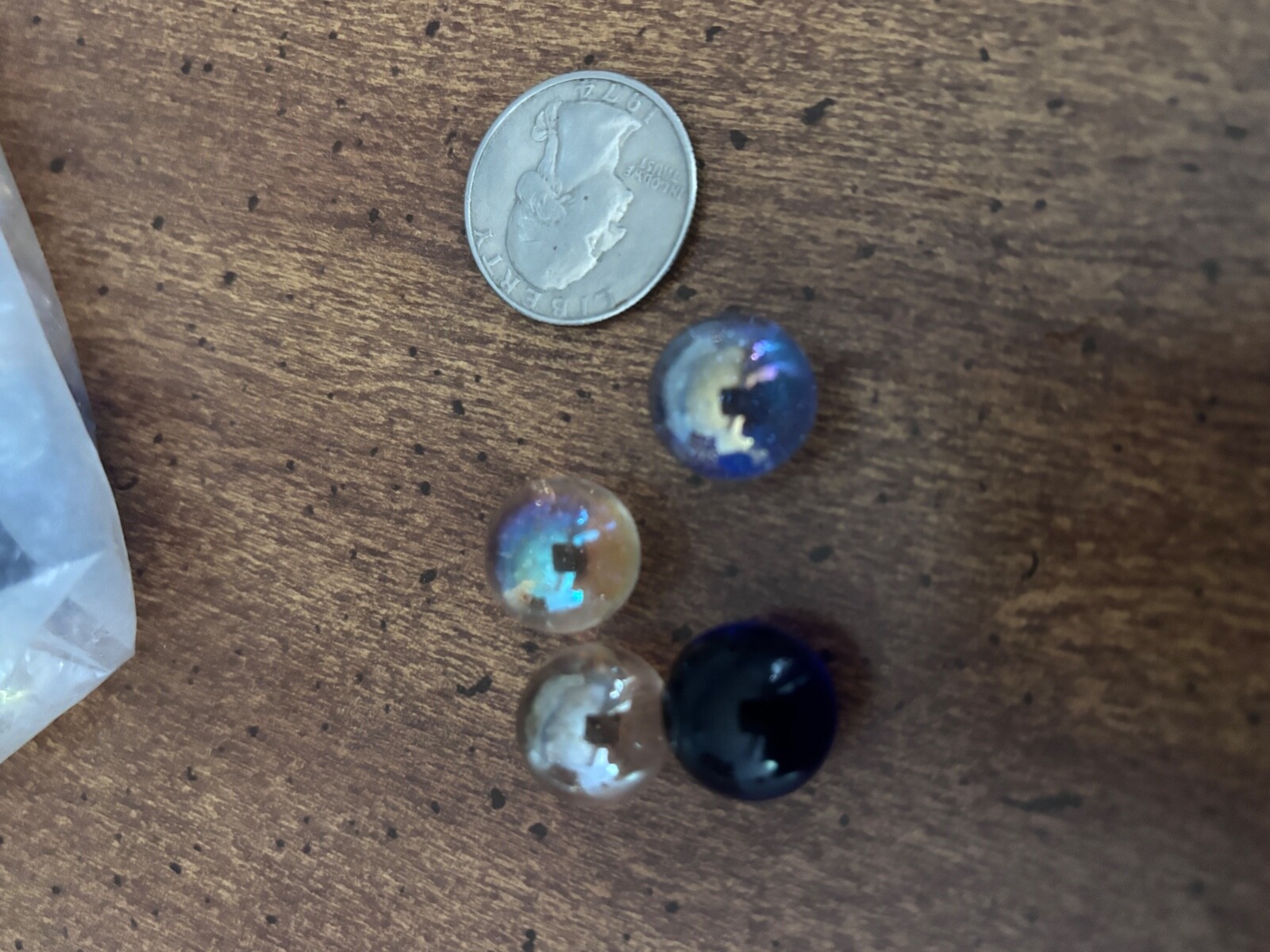 Small LOT 15 ounces marbles Small Size Not sure of age Dark Blue & Opalescent