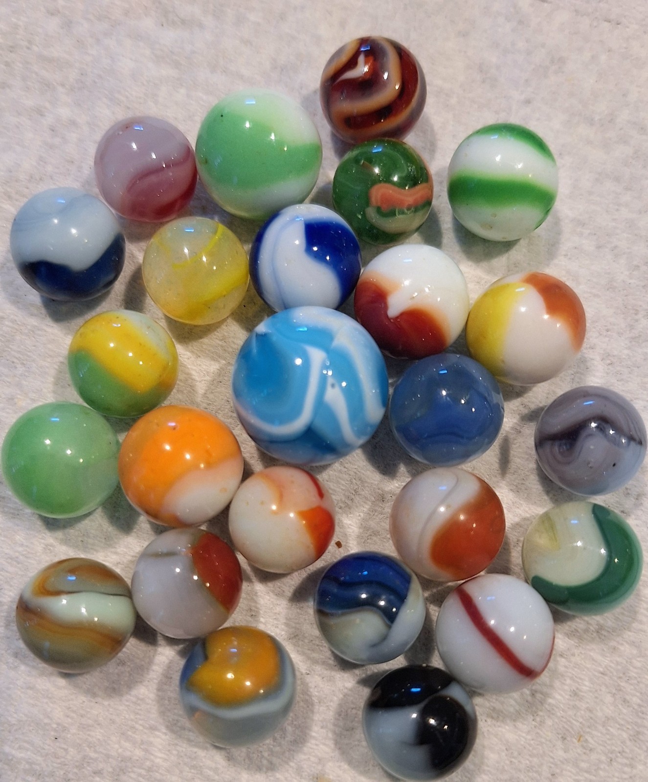 Lot Of 25 Vintage Marbles ,akro,cac,peltier,wv Swirls