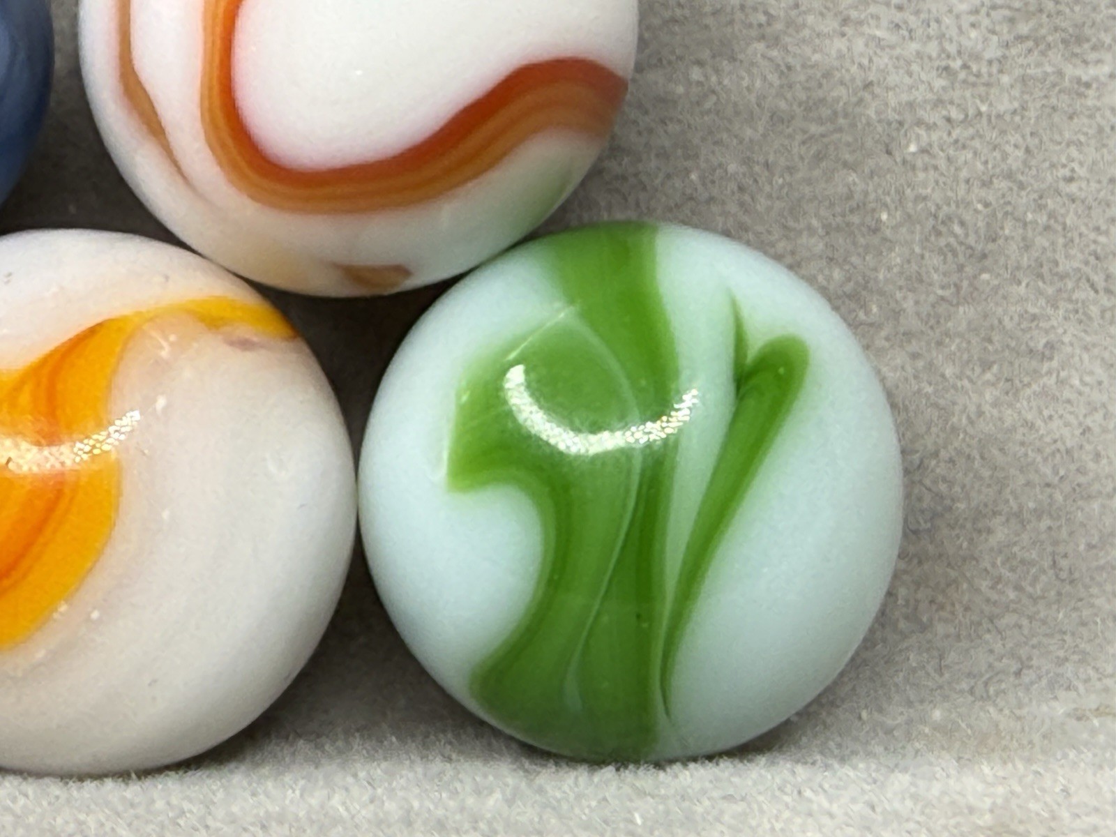 Lot Of (5) CAC West Virginia Swirl Marbles .59” To .62” NM