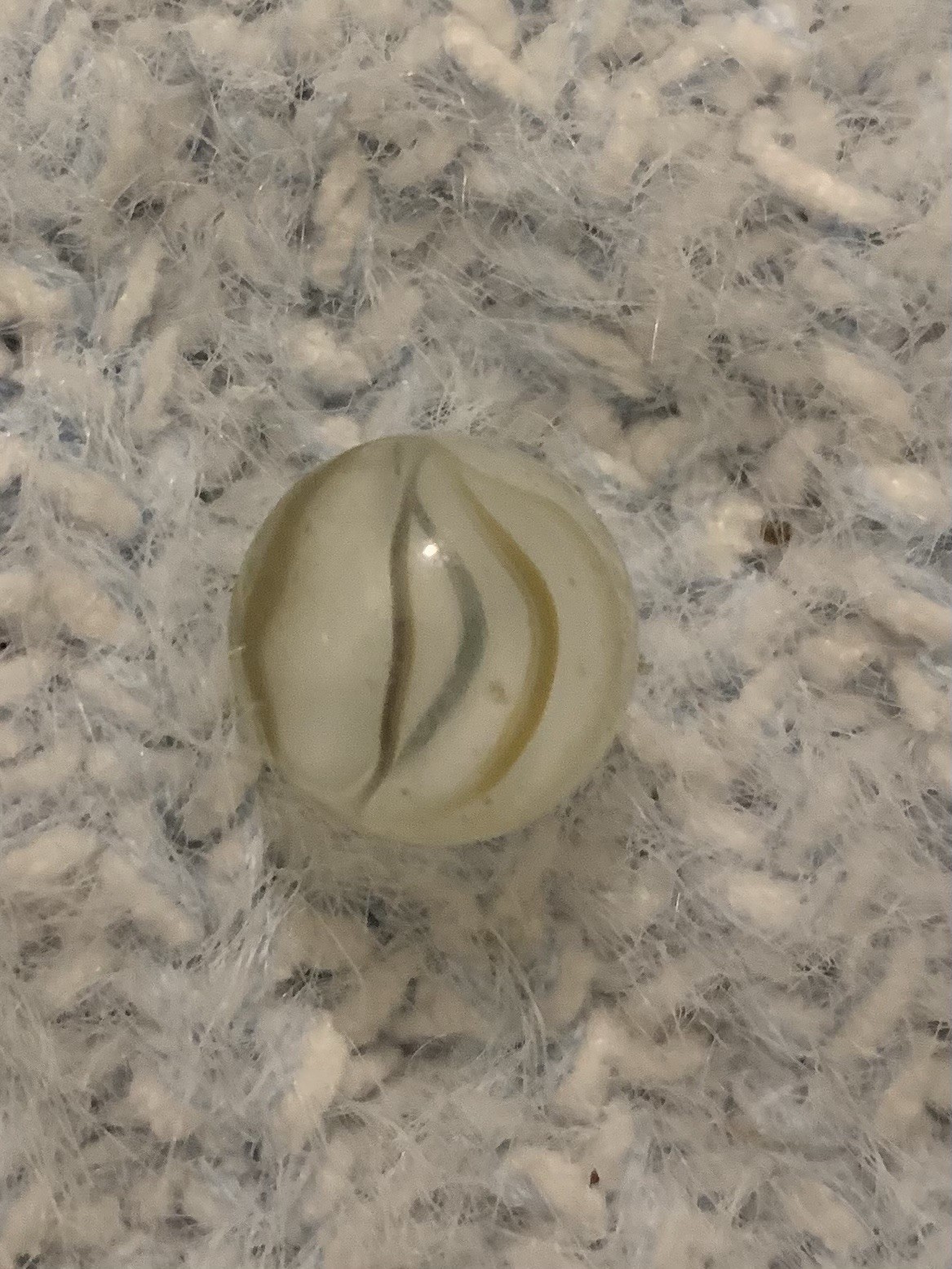 Vitro Hybrid White Brown Six Vane Cat’s Eye Marble