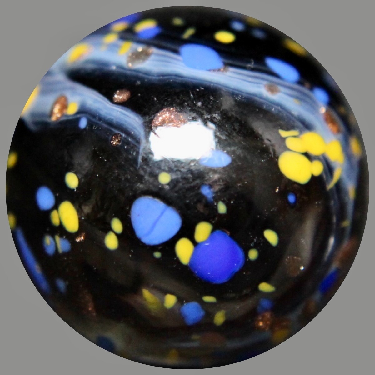 JABO Raven Marble Collector Series: Chunky Gold Lutz Guinea