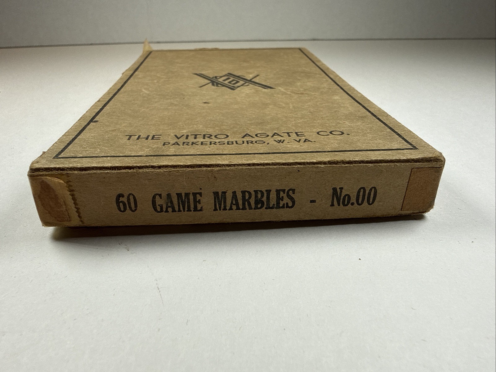 Vintage 1930’s The Vitro Agate Co. Game Marbles #00~Original Box~ Extra Marbles