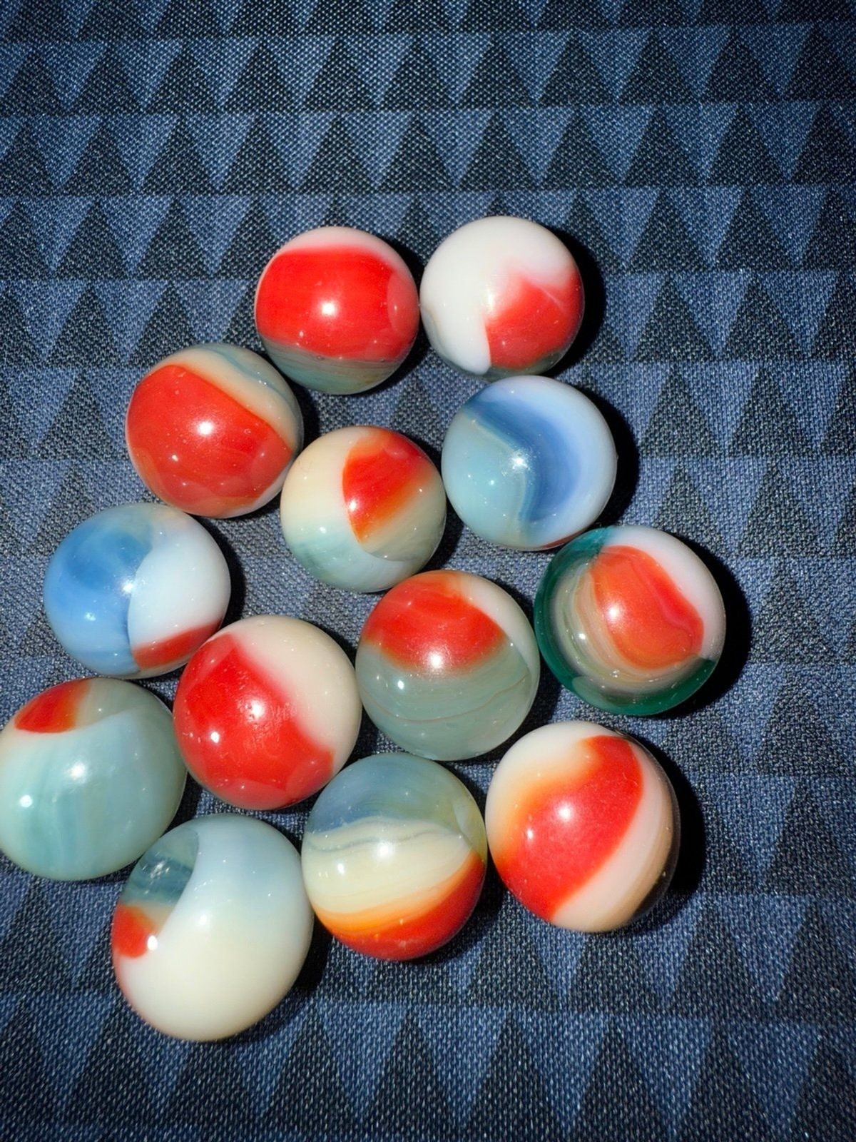 Vintage Alley Akro Agate Peltier Christen Swirl Glass Marble lot Of 13