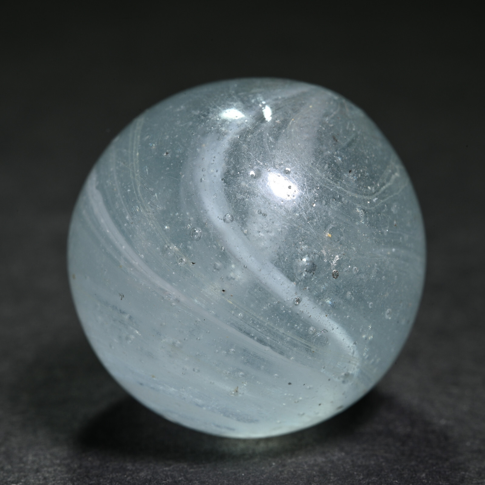 Big Spiralling Greiner Antique German Handmade Marble Early 1860s 23.6mm 29/32″