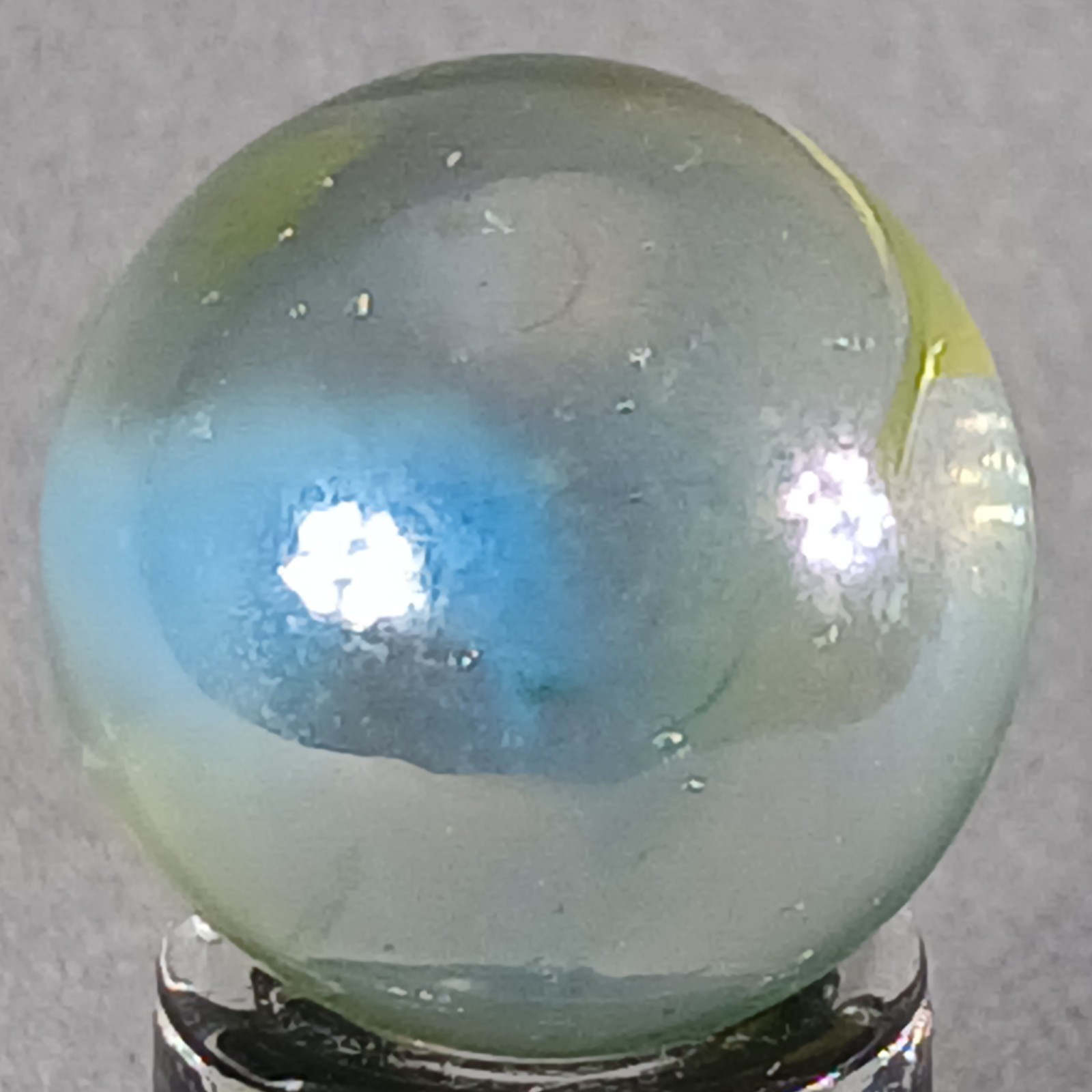 Vintage Iridescent Patch And Ribbon Marble .62 Inches Near-Mint Condition