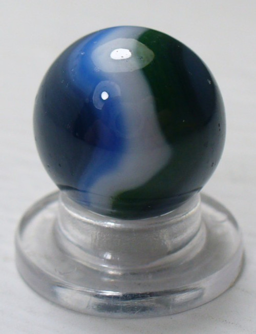 #1060 Vitro Agate Vintage Fancy Conqueror Marble 4 color. Green, Blue, Black