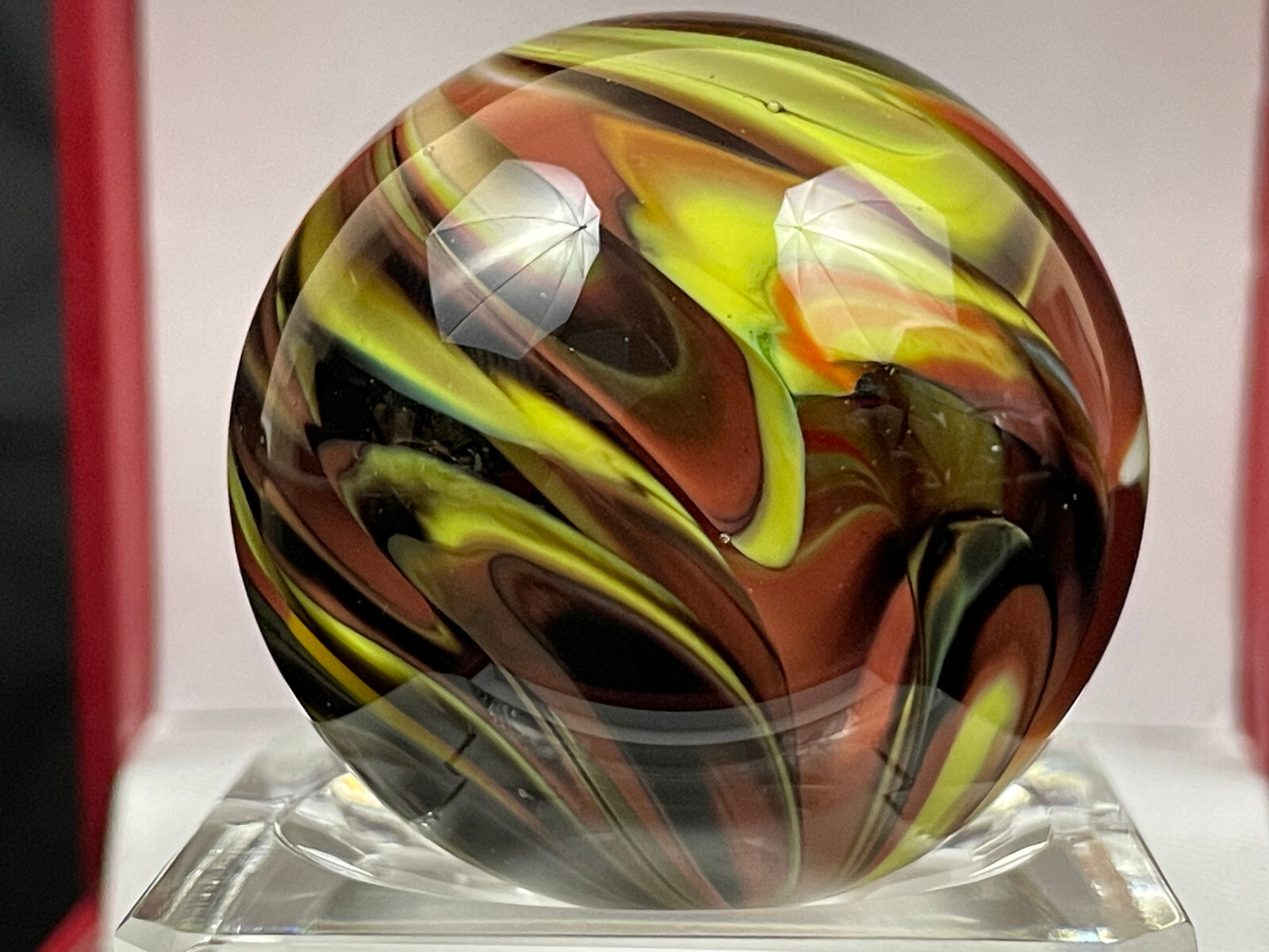 Rick Davis Glass Art Marble 1.48″ Signed #31