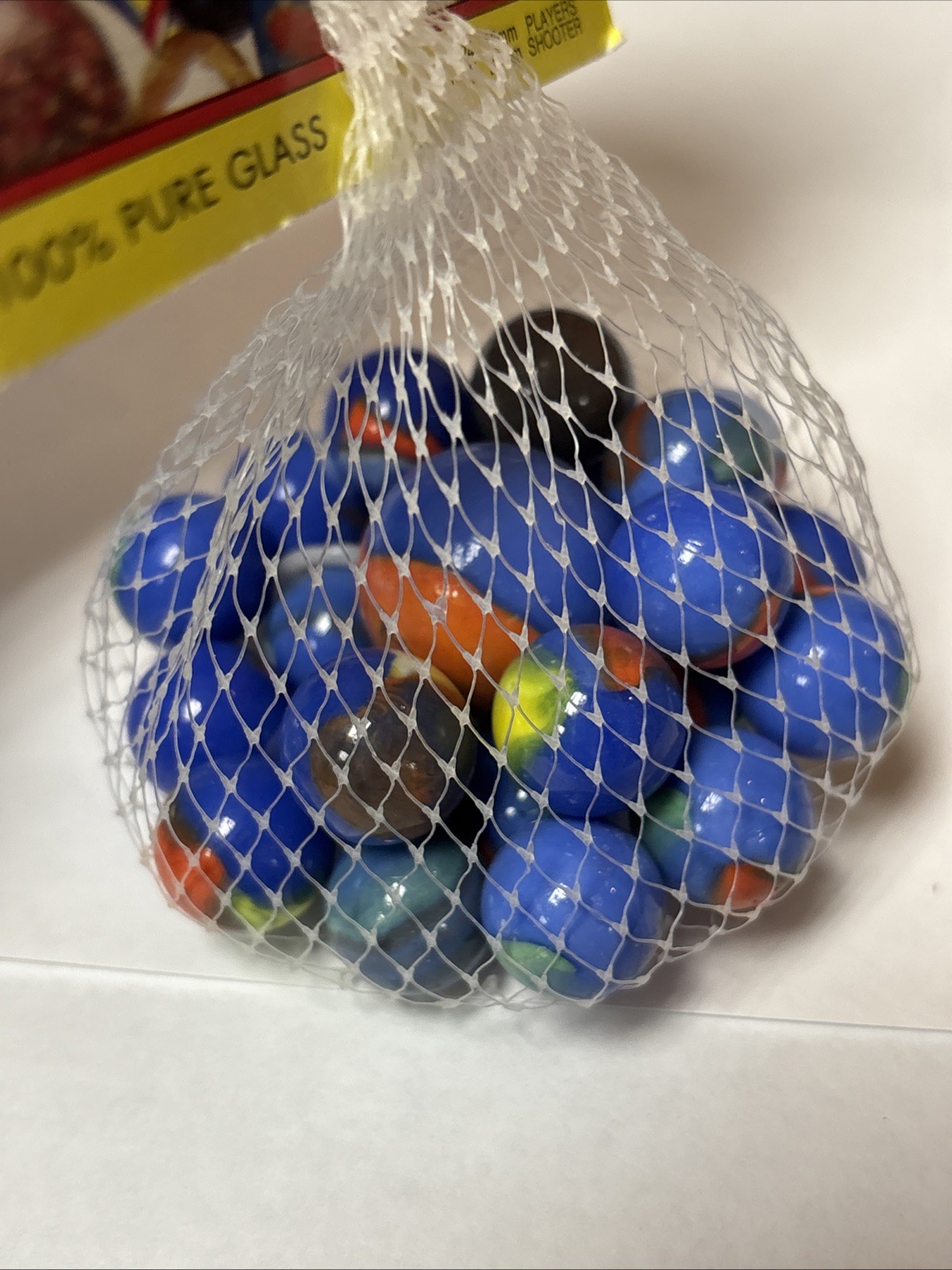 “BLUE DOLPHIN” VACOR MEGA MARBLES Vintage 1990s Net Bag 24 16mm/1 25mm Shooter