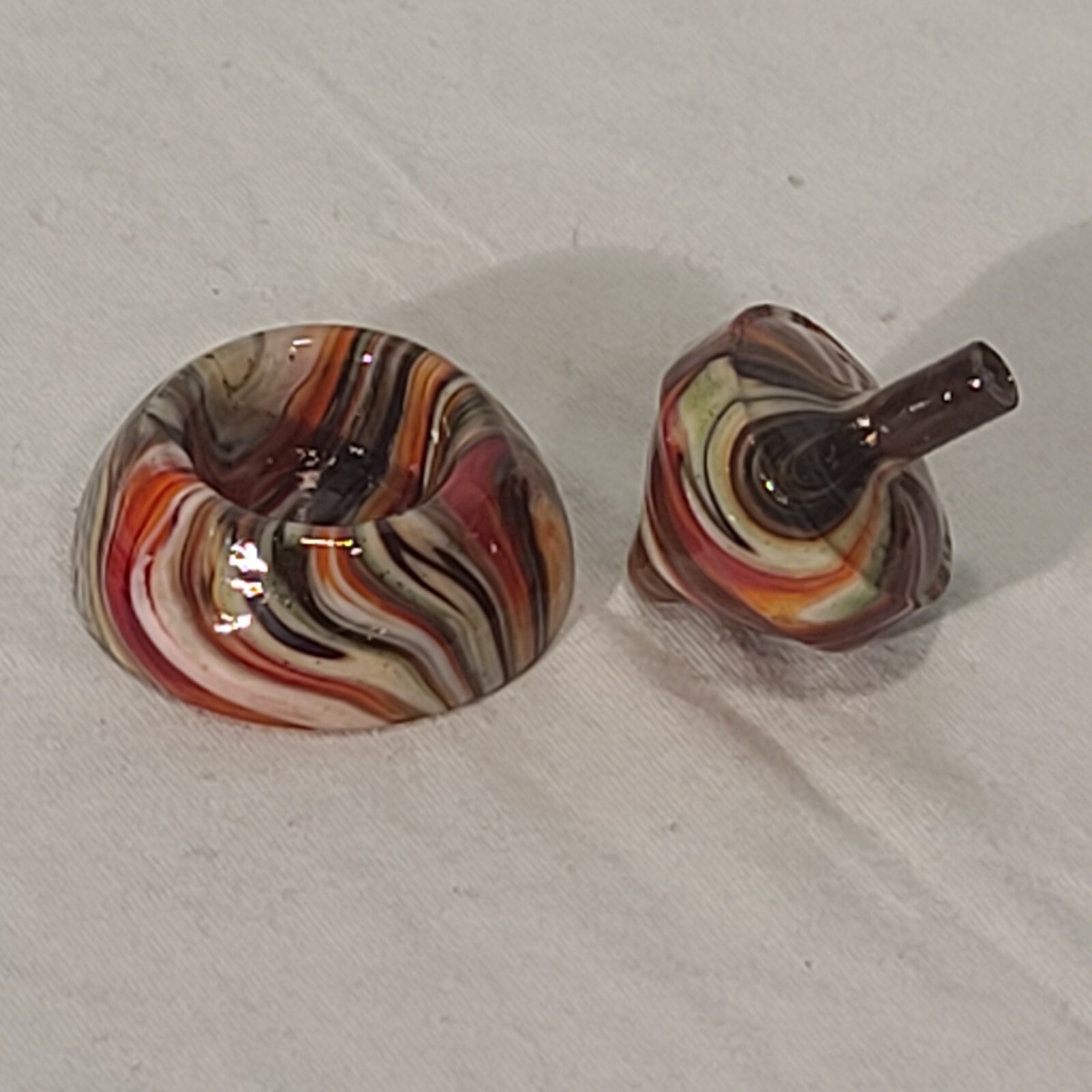 ANDY DAVIS, Glass Art Spinning Top & Base, Jokers Run (?), #335I