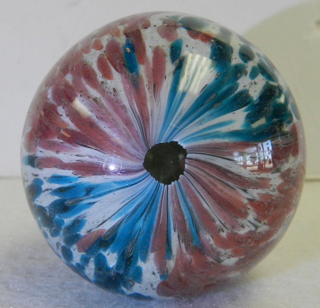 #20591m Huge Vintage German Handmade Single Pontil Onionskin Marble 1.76 Inches
