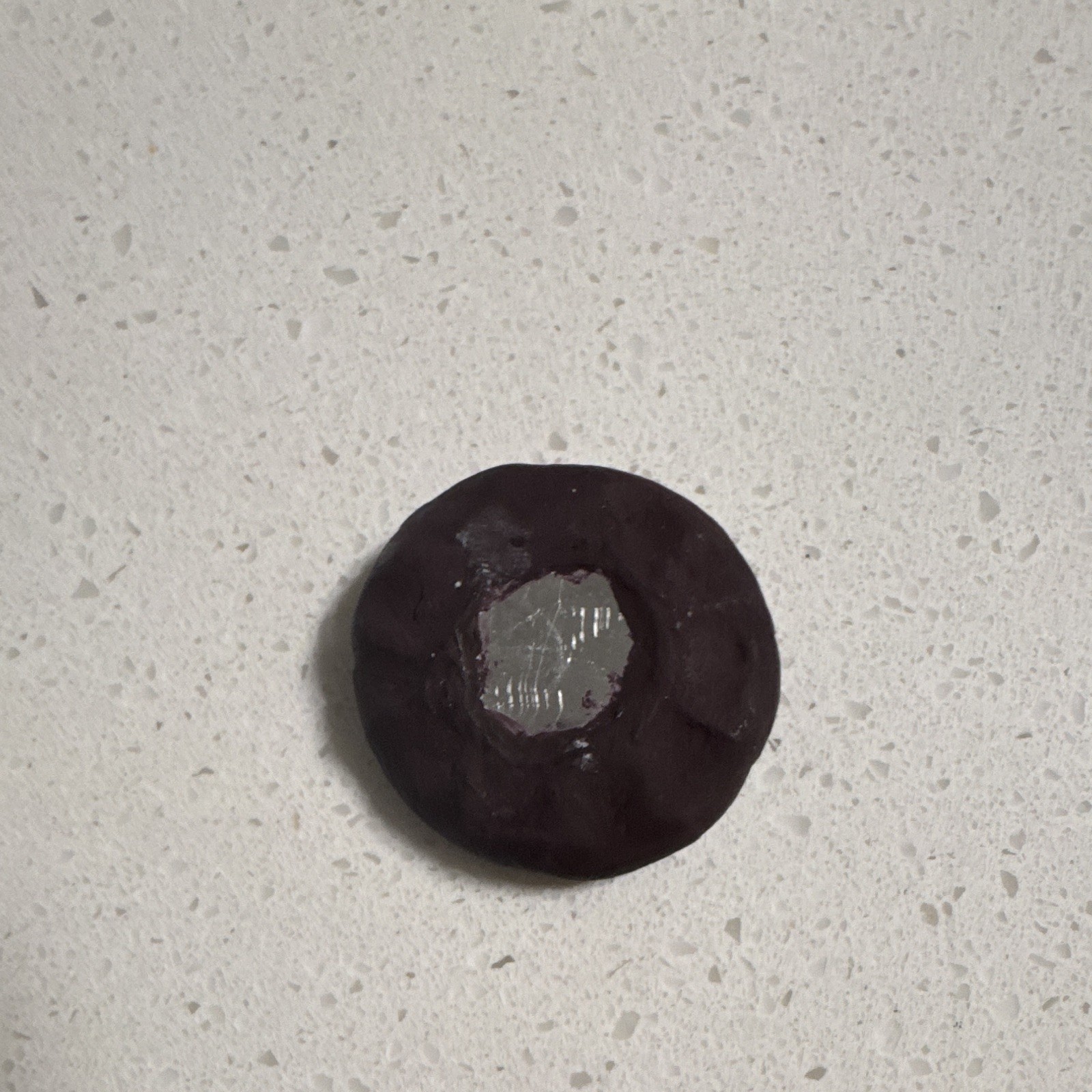 Handmade Clay Marble Magnet Billiards 8 Ball Style Purple/Black with White 8