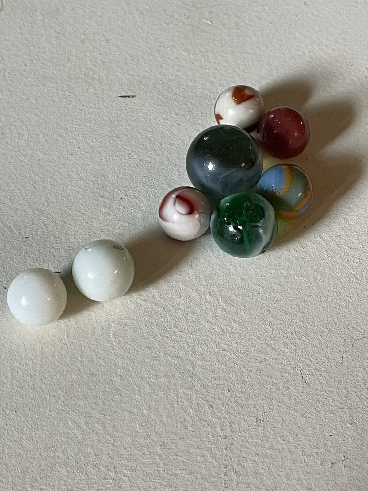 Antique Marbles,Estate Find, Misc. Lot Of 8, Multi Colored/Sizes, M3