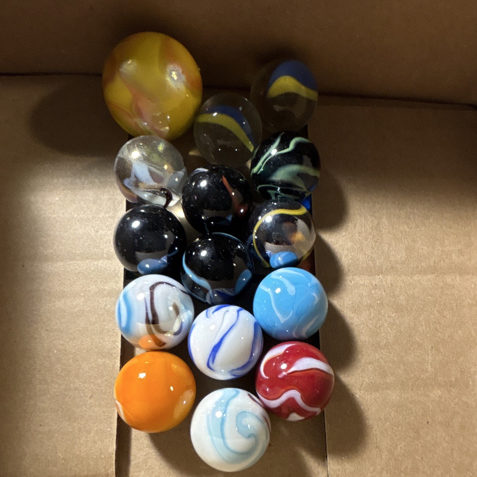Assorted Glass Toy Marbles Mixed Colors & Swirl Patterns, Mixed Style Lot