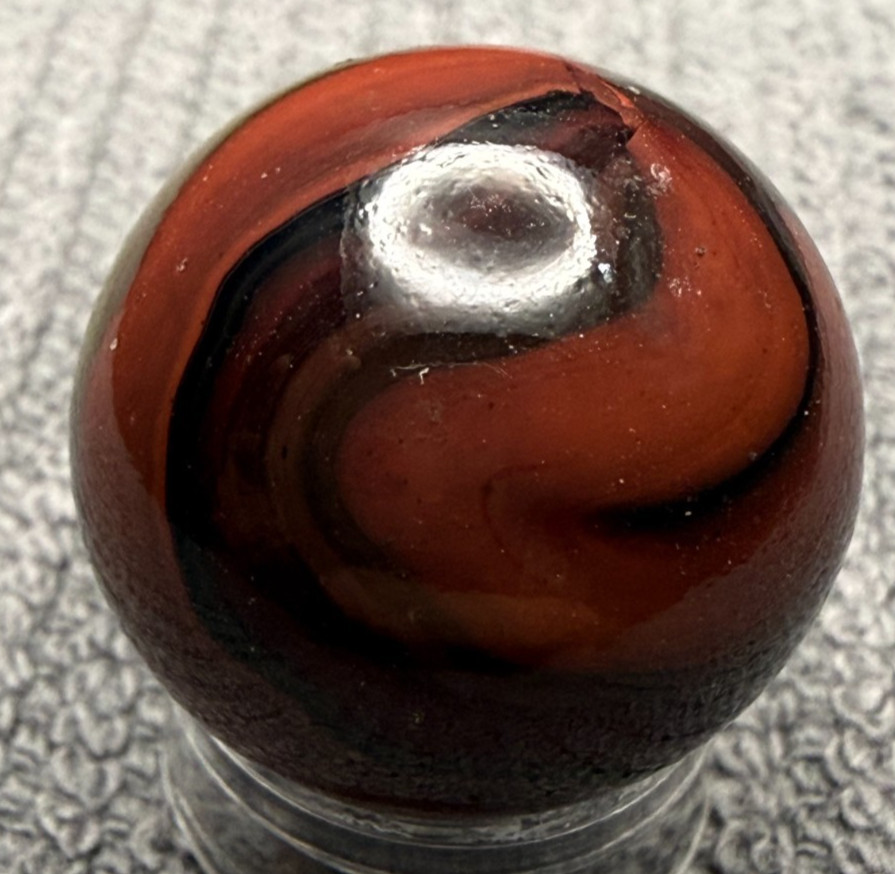 JABO / DAS .75″ Mint UV Glows Oxblood Red Green Swirl Marble (273)