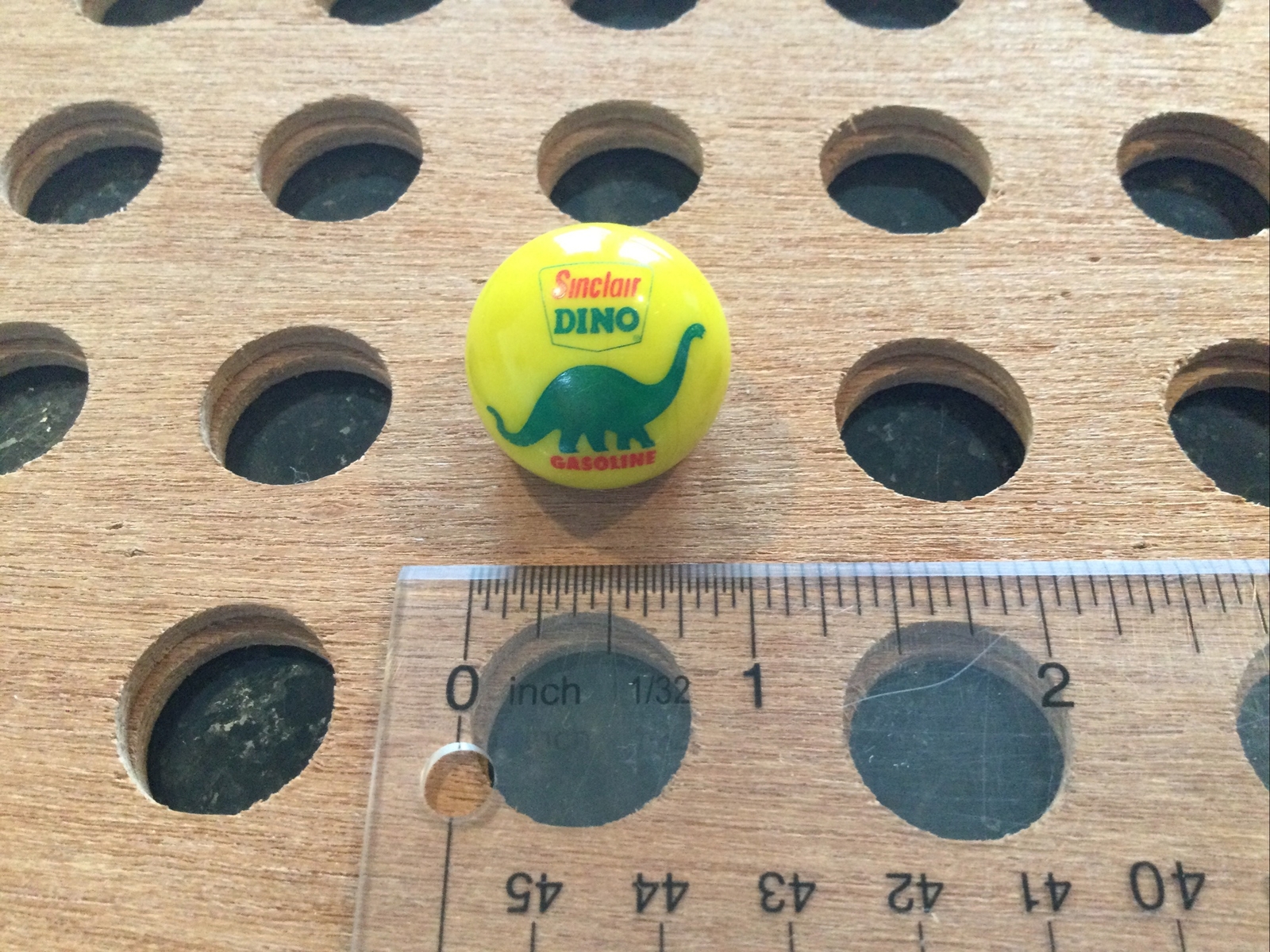 Vintage | “Sinclair Dino Gasoline” | Marble | 1964 | Green & Red on Yellow
