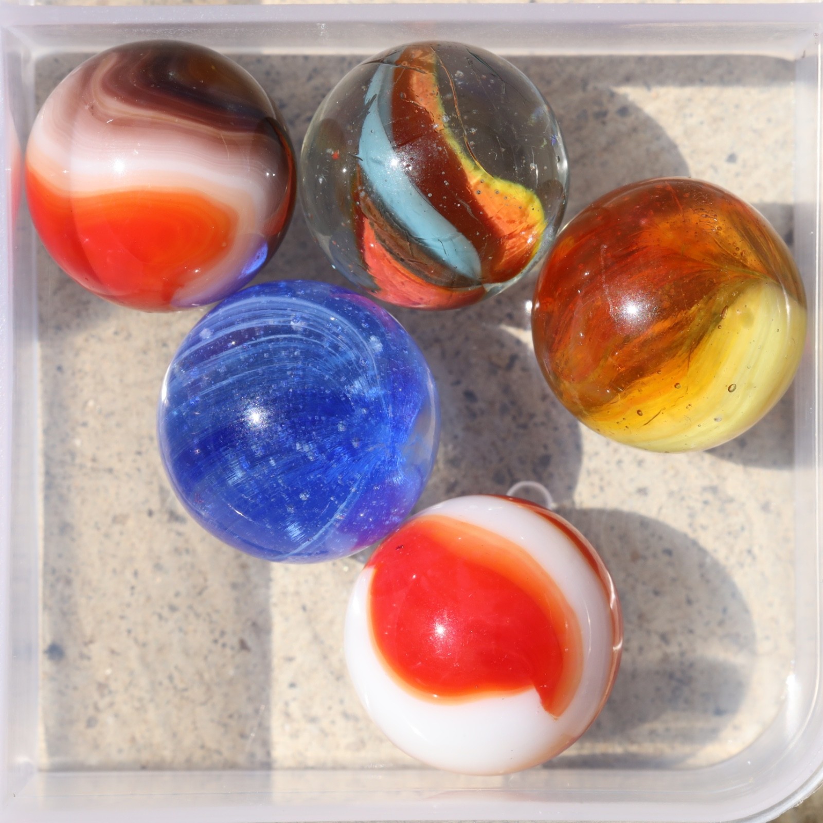 5 Vintage Marble Lot Peltier Akro Vitro Master Vacor HTF MIBs NM-M FREE Shipping