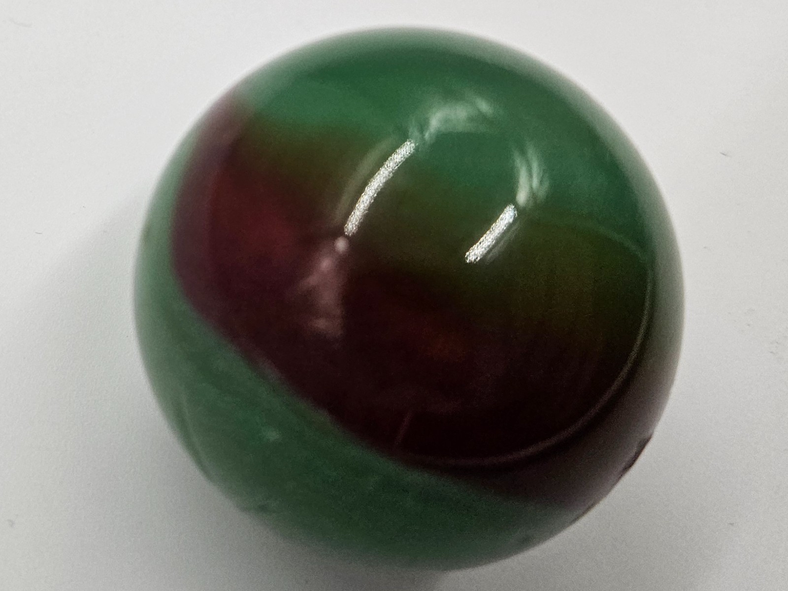 Vintage Marble Toy Glass Sphere Green Oxblood Burgundy Collectible