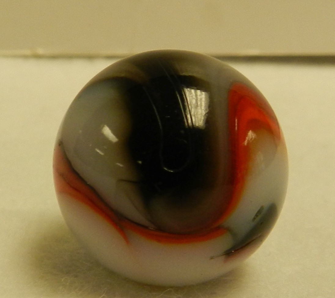 #20326m Huge .84 or 27/32 Vintage Peltier Glass NLR Rebel Shooter Marble *Mint*