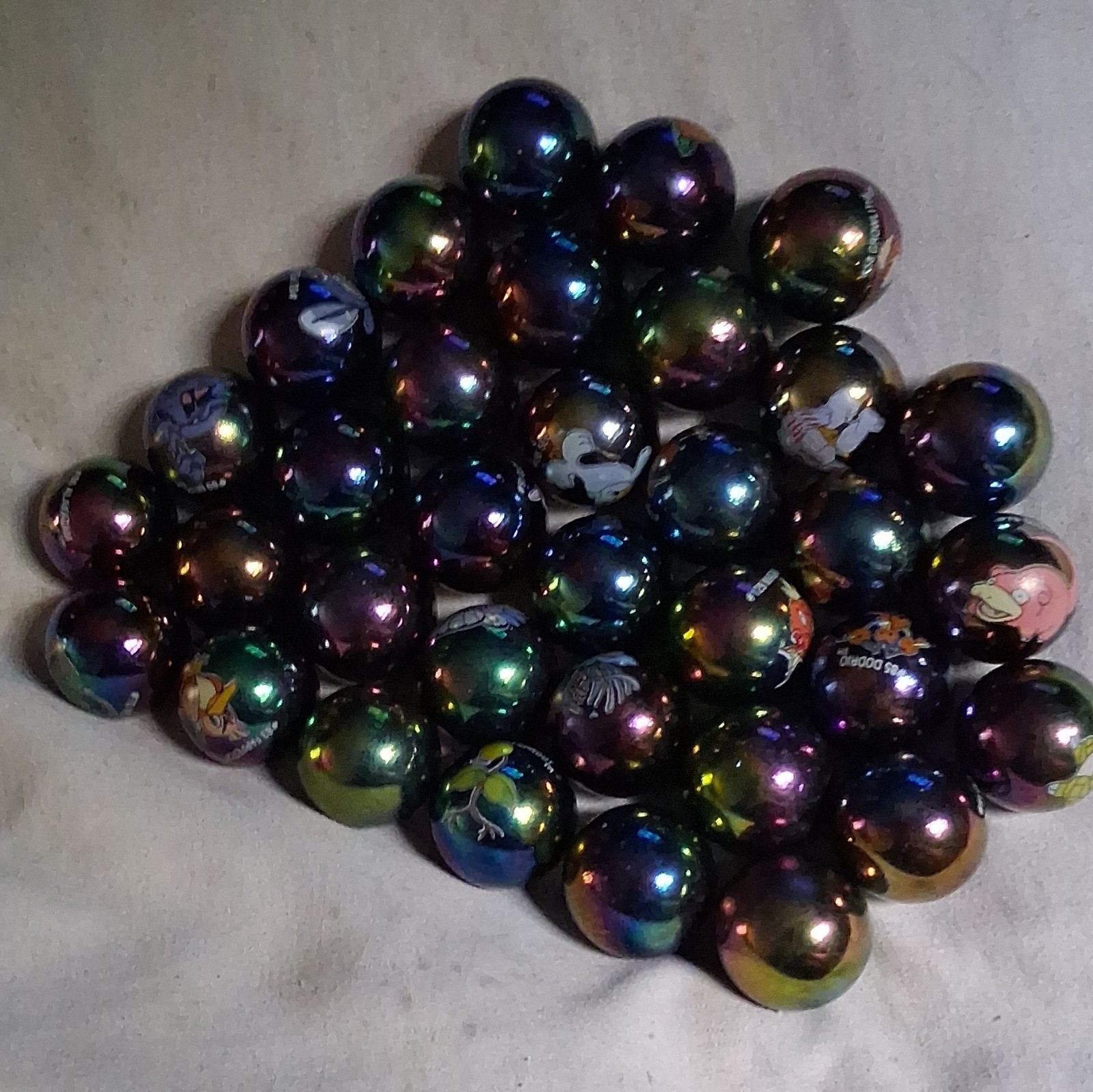 Pokémon Hologram Marbles Mixed Lot Of 34