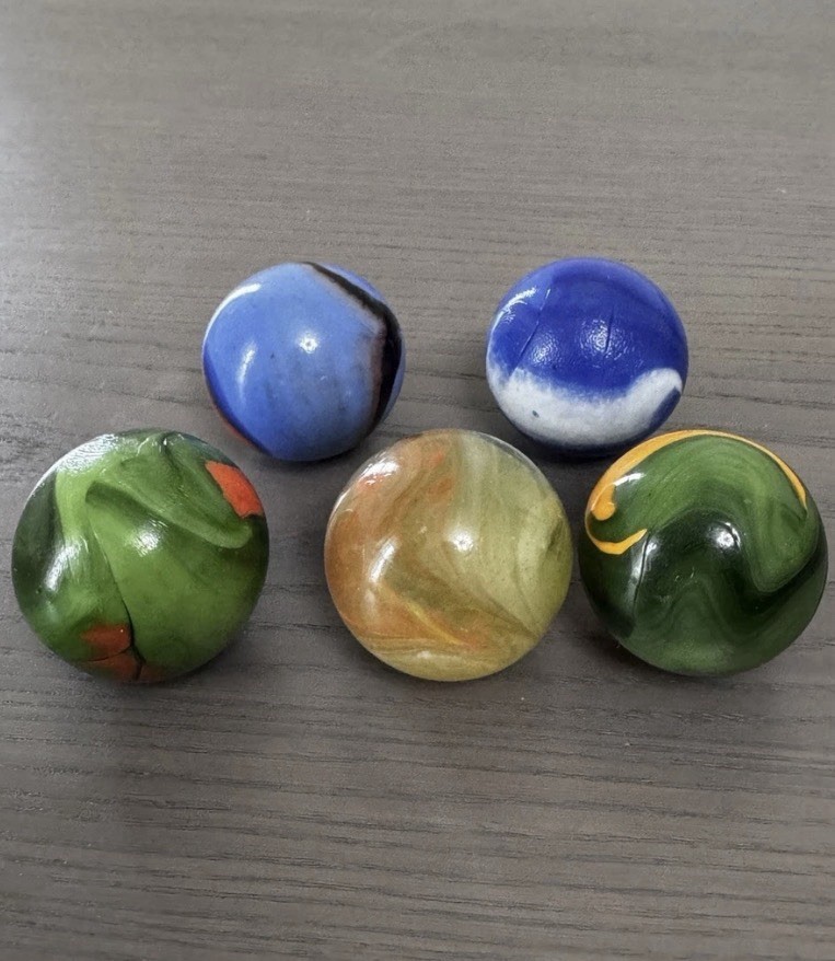 Vintage Marble Lot – 42mm Toebreaker Large Shooter – 5 Total Marbles$75obo