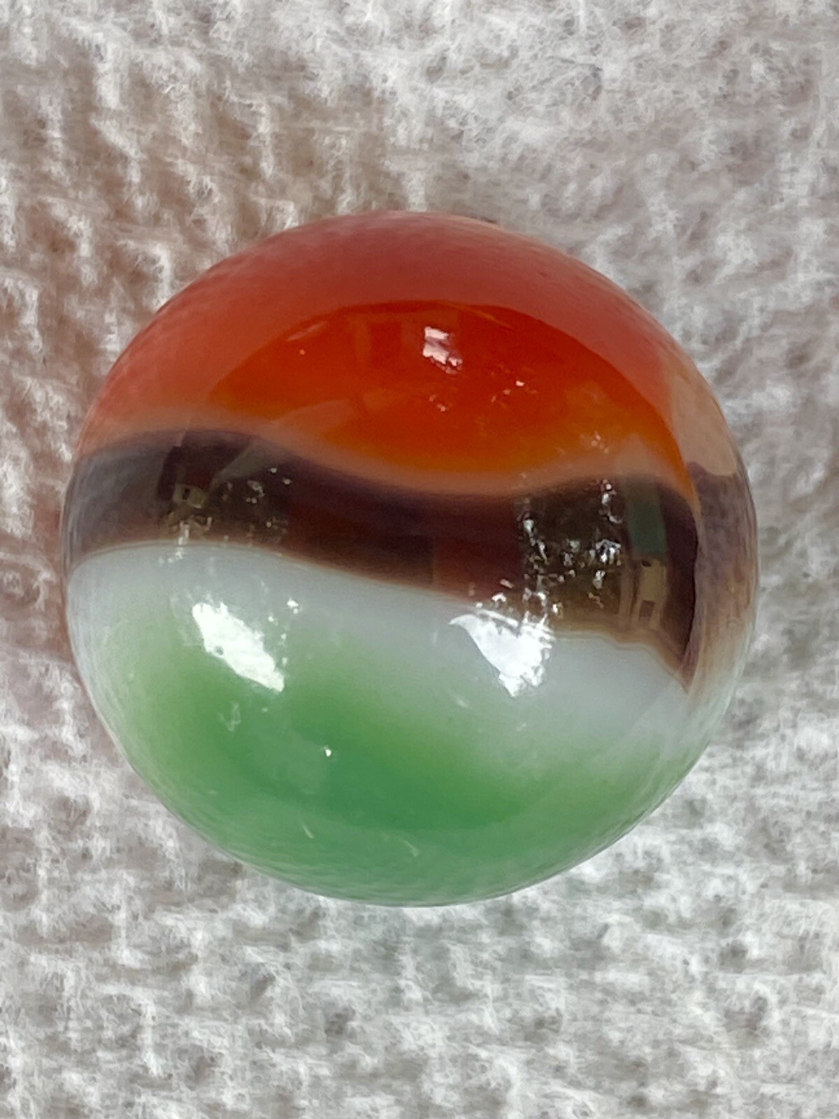 vintage vitro agate marble King Gorgeous Green Swirl Red 5/8