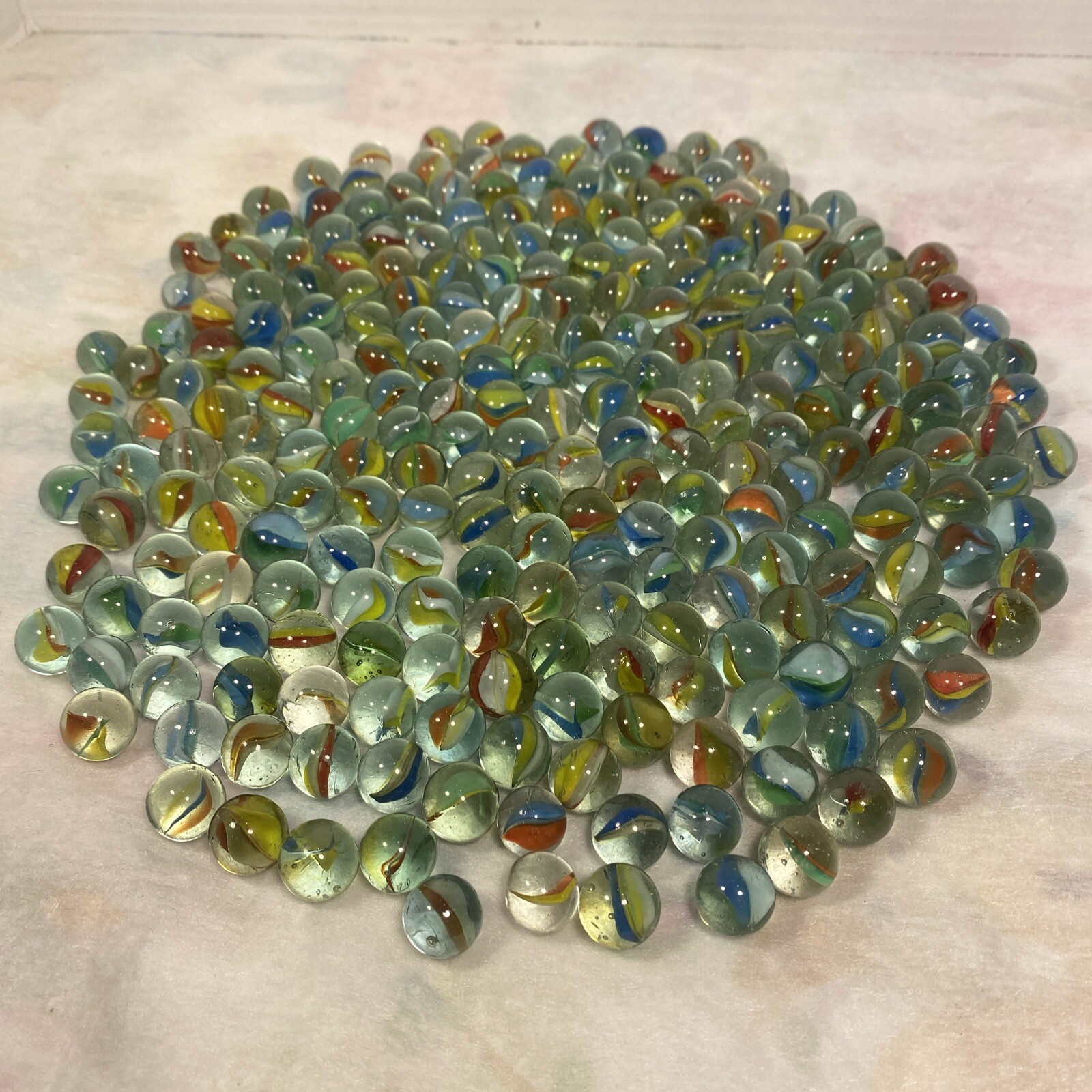 Vintage Marbles Glass Cat Eye Swirled Multi Colored Marble Cats Eyes Lot Of 250+