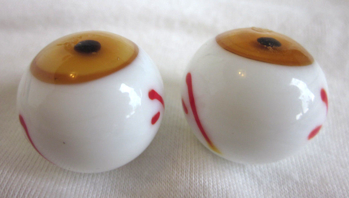 (2) EYEBALL Marbles eyes (blue or brown) Handmade art glass ball 3/4″