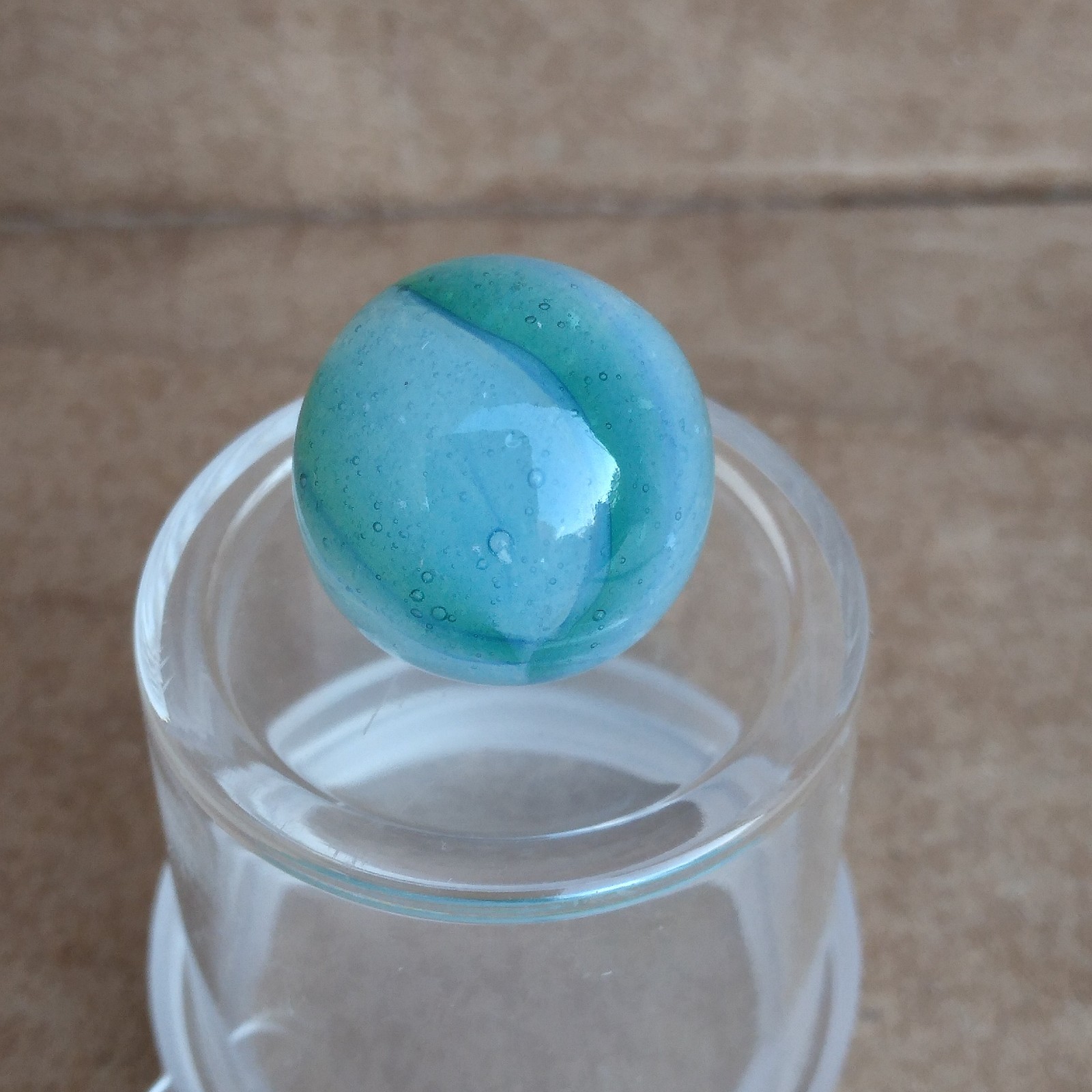.57″ Vintage Rainbo Marble- Seedy Blue Green- Kokomo Peltier