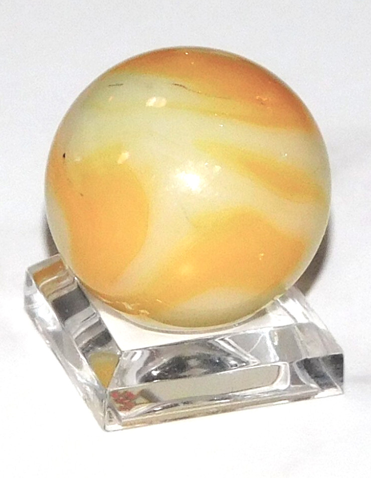 Vintage Marble Large Shooter Cream Light Yellow Swirl Opaque NM 0.98″ #0-139