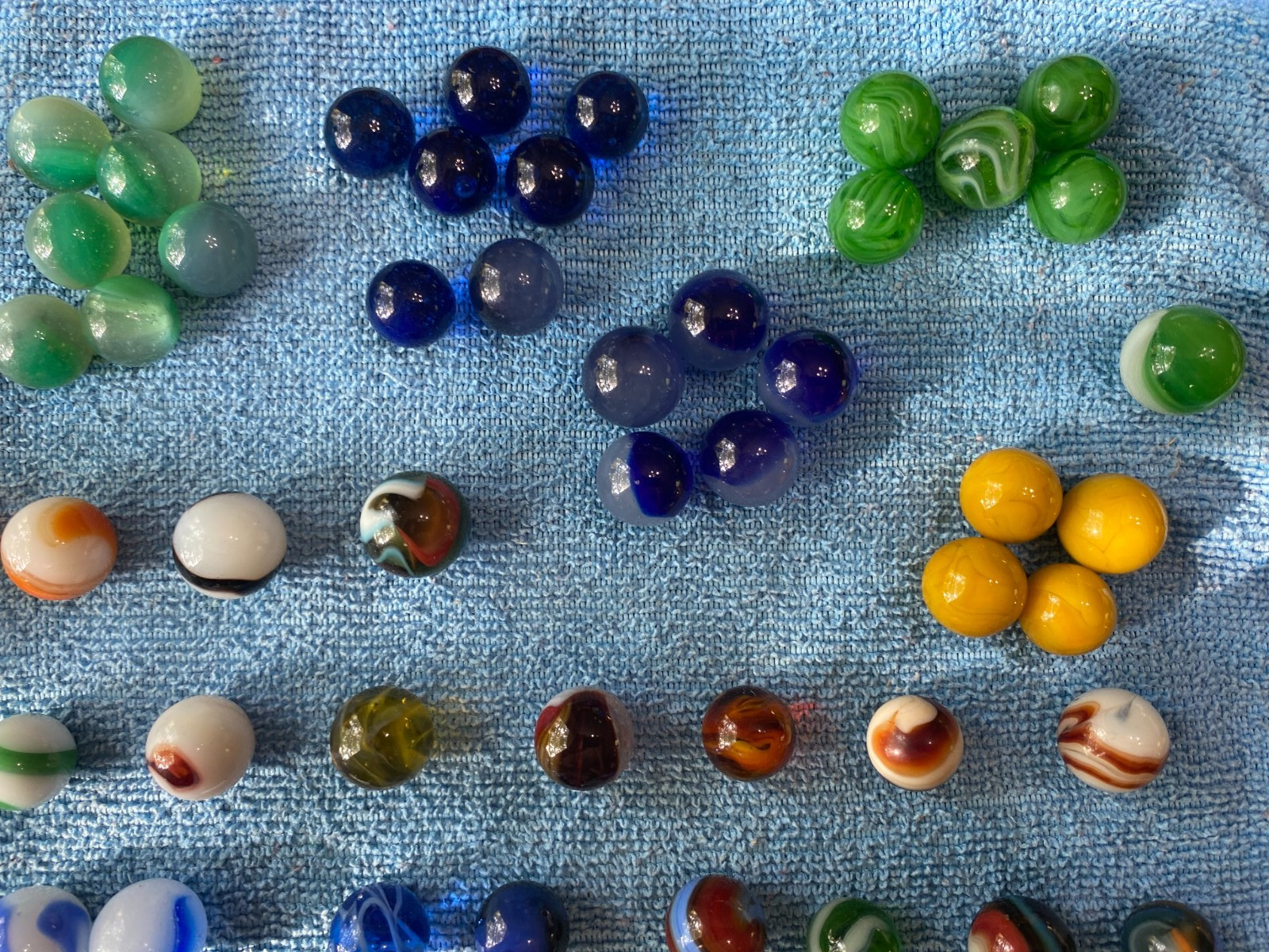 Vintage Lot of 108 Marbles Various Makers Moss Agates Patches Swirl etc
