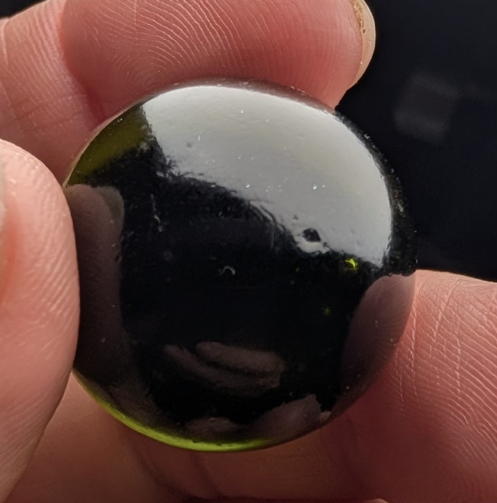 GRAIL 1.01″ German Cadmium Green Marble DAYLIGHT glow PONTIL Handmade Rare