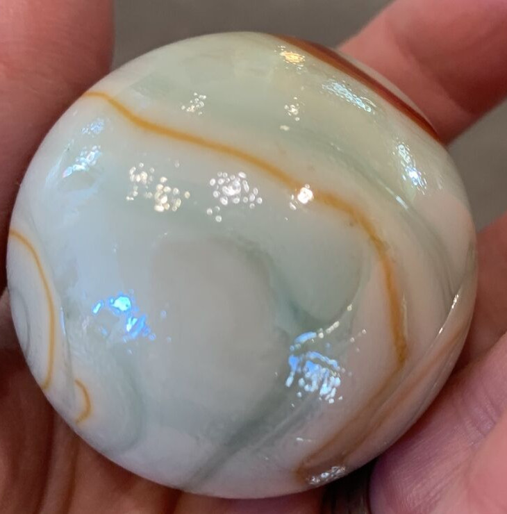 Vintage Large Marble Jabo? Polished Agate Slag Oxblood