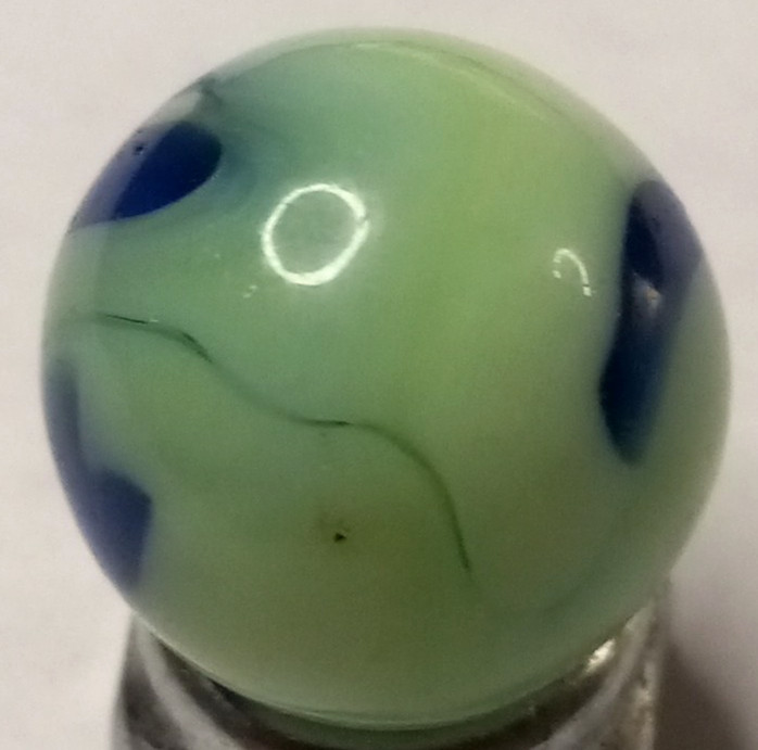 Vintage Alley Agate Pistachio Inky Swirl Marble .60″ Mint Condition 126045