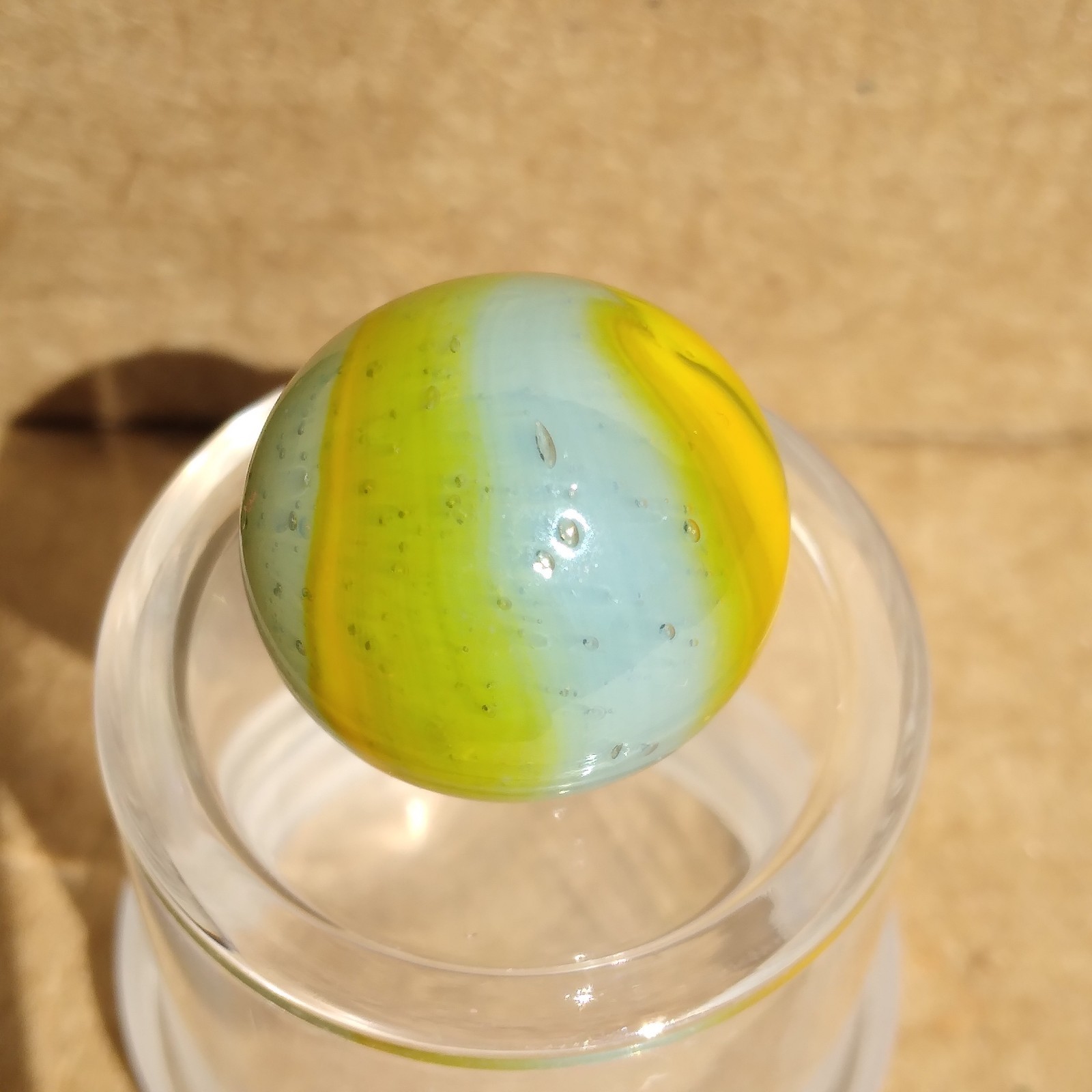 .62″ Vintage Ribbon Marble- Seedy Blue Yellow- Kokomo Peltier
