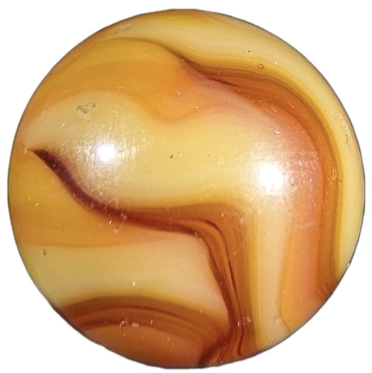 Alley Agate Co Swirl Flame WV Swirl Vintage Marble 21/32”