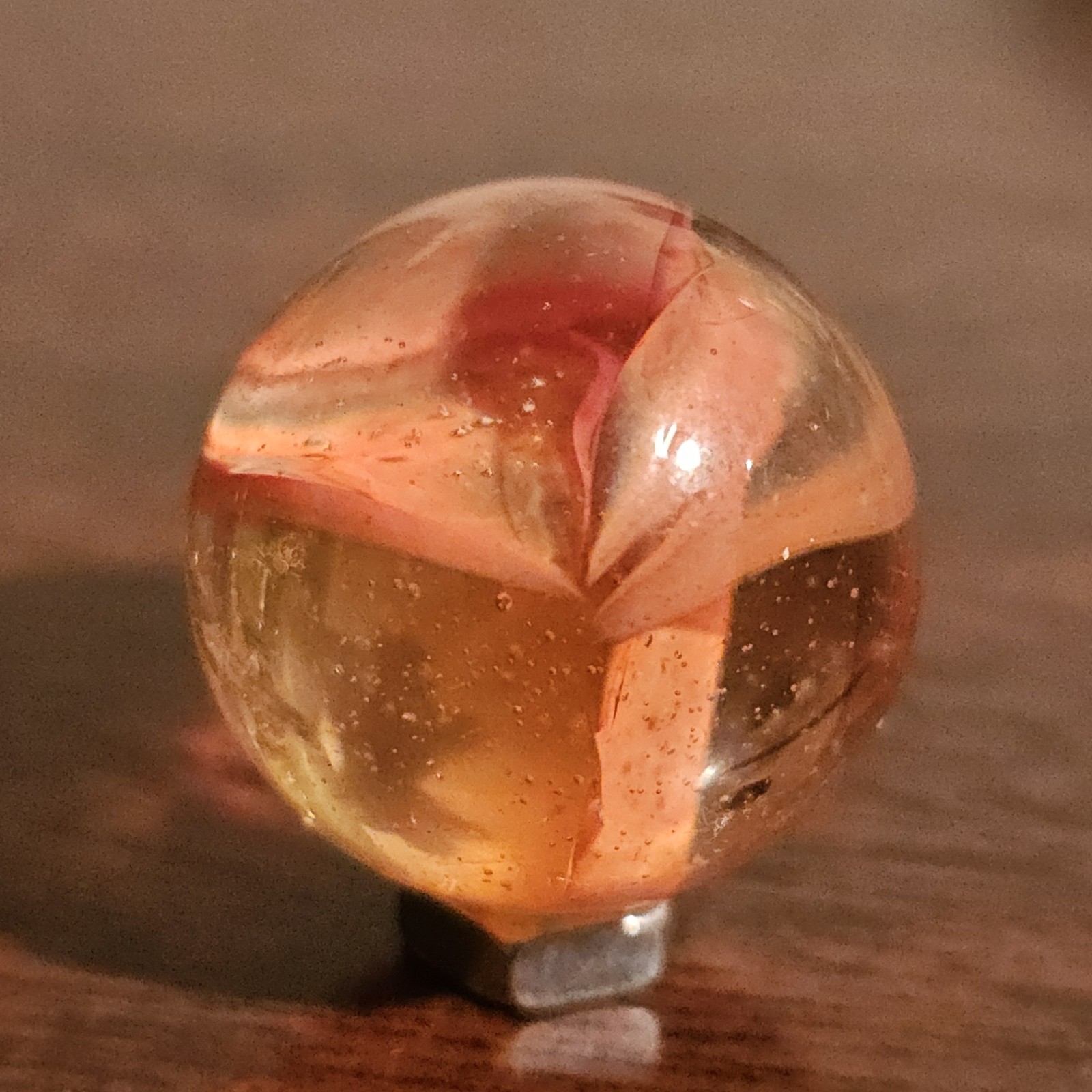 Vintage CE Bogard Orange Floppy Hybrid Shooter .843″ Glass Marble