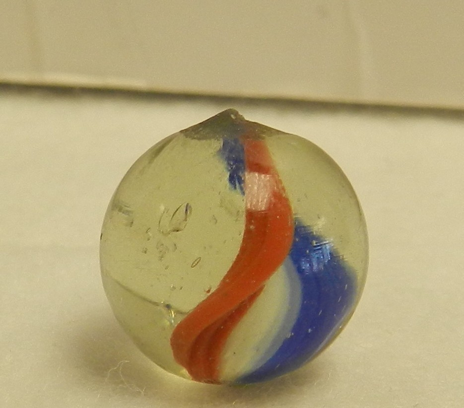 #20180m Naked Single Ribbon Vintage German Handmade Swirl Marble .61 Inches