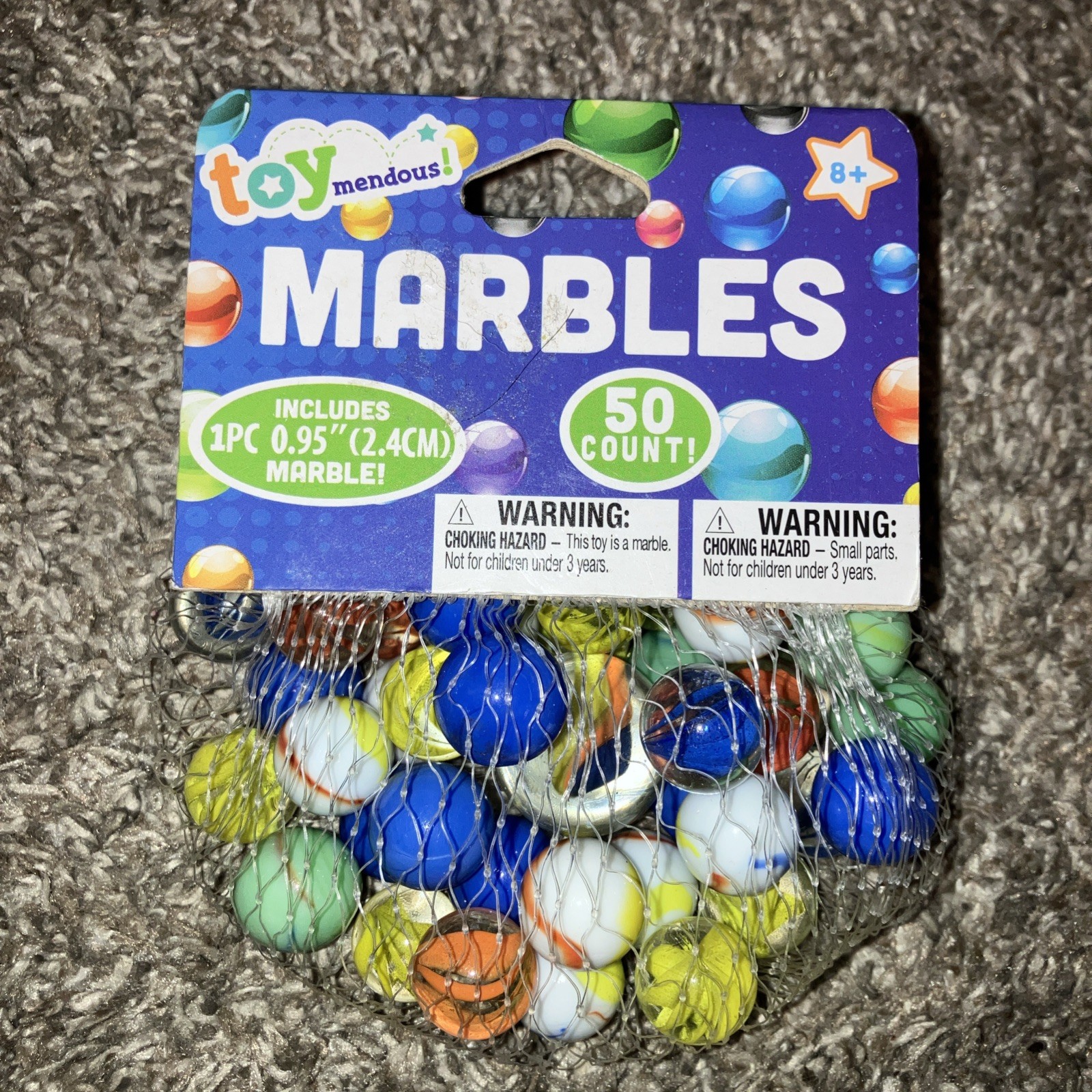 TOYMENDOUS 50 Piece Marbles – Colorful Glass Marble for Kids Games | NEW