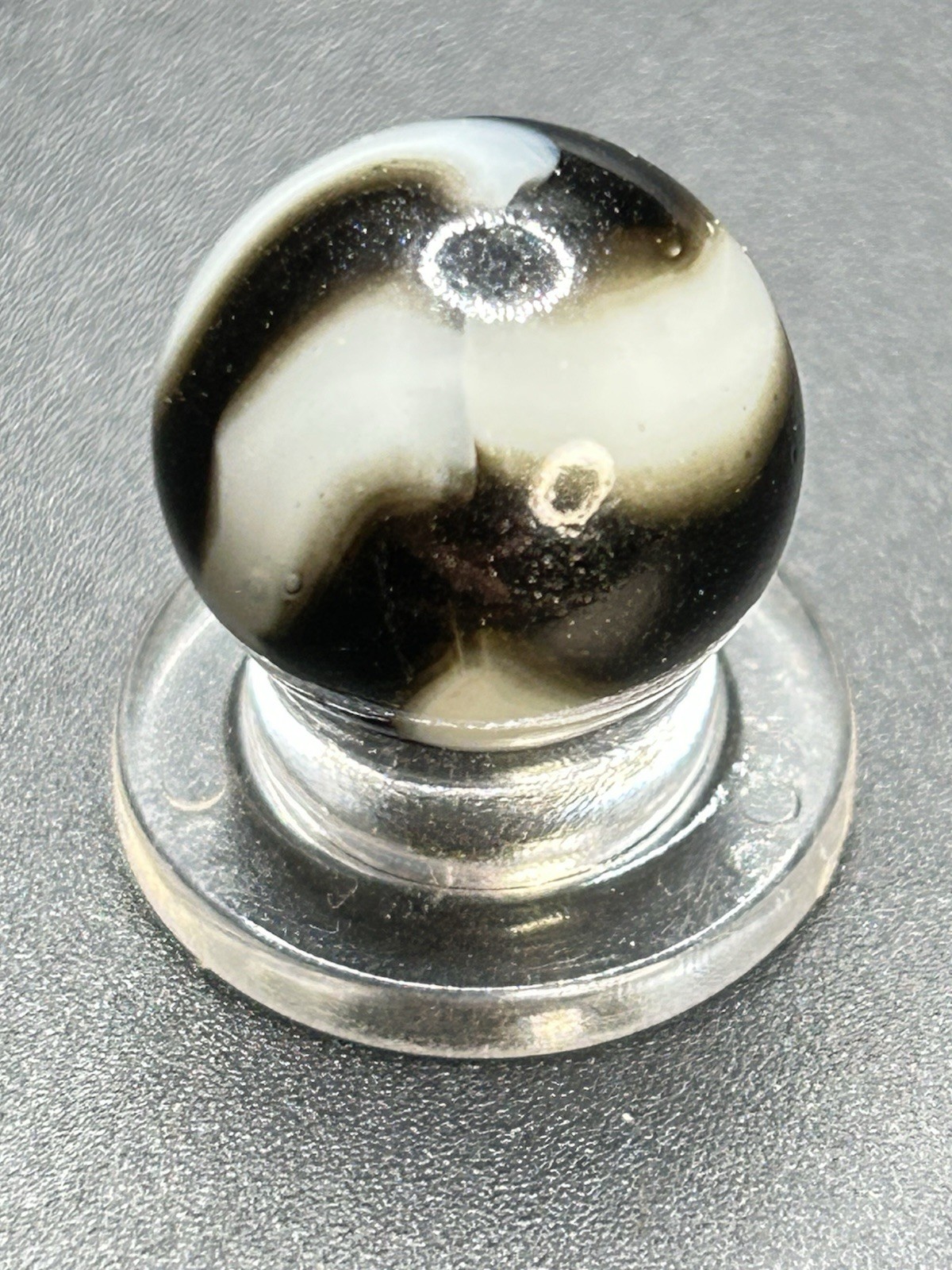 Peltier Zebra Marble w/ Aventurine Vintage Marbles 0.591”