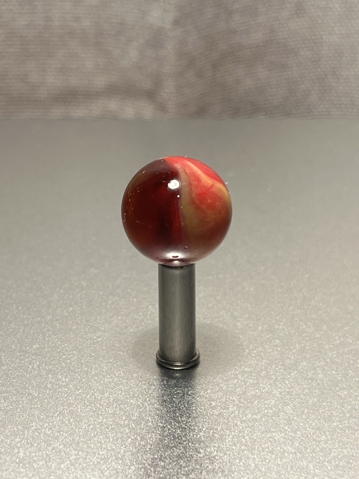 Red & Yellow Swirl Glass Marble, Machine Made, Age 17 Years & Up (Single)