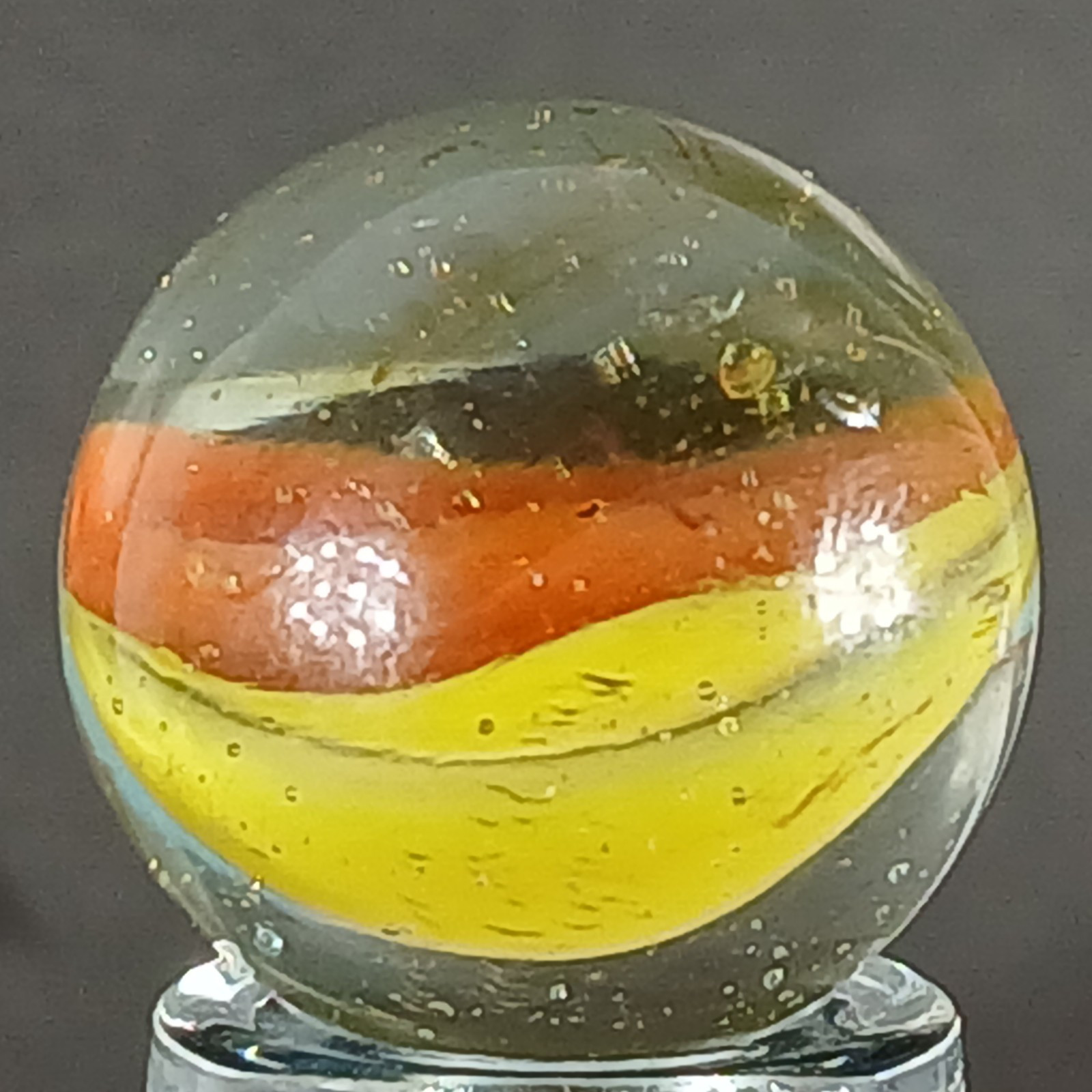 Vintage Tri-Color Hybrid Cat’s Eye Marble .59 Inches Near-Mint Condition