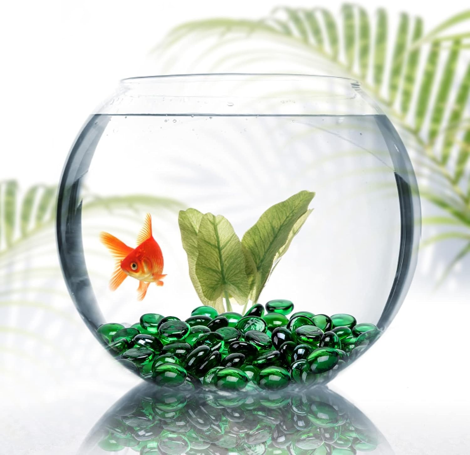 Translucent Green Flat Glass Pebbles, 0.6-0.7 Inches – Ideal for Crafts & Decor